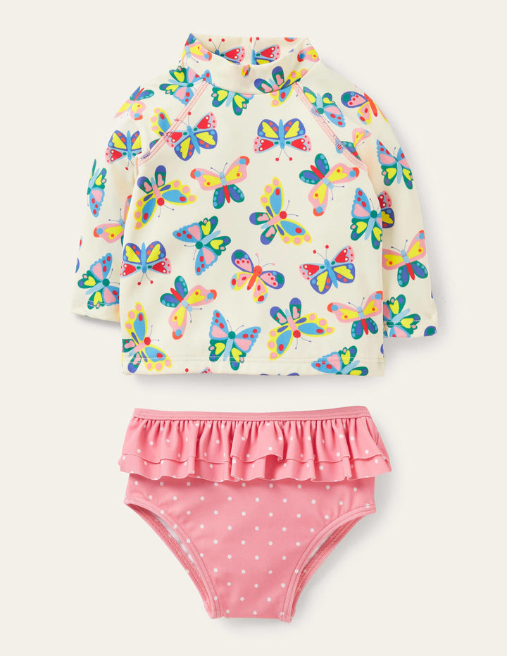 Rash Vest Set-Ivory Butterflies