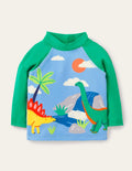 Rash Vest-Surfboard Blue Dino Scene