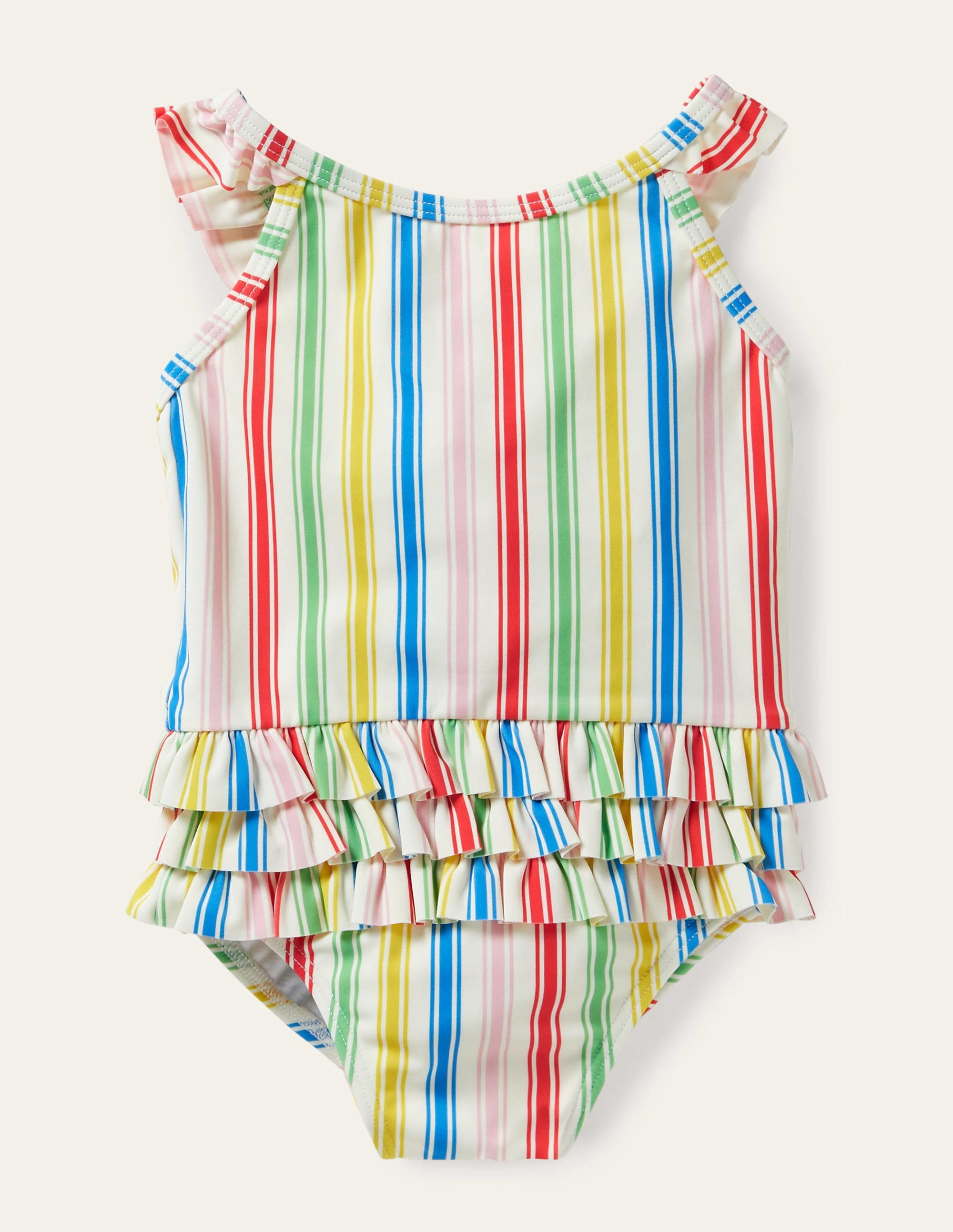 Badeanzug mit Rüschen-Bunt Gestreift - Image 1