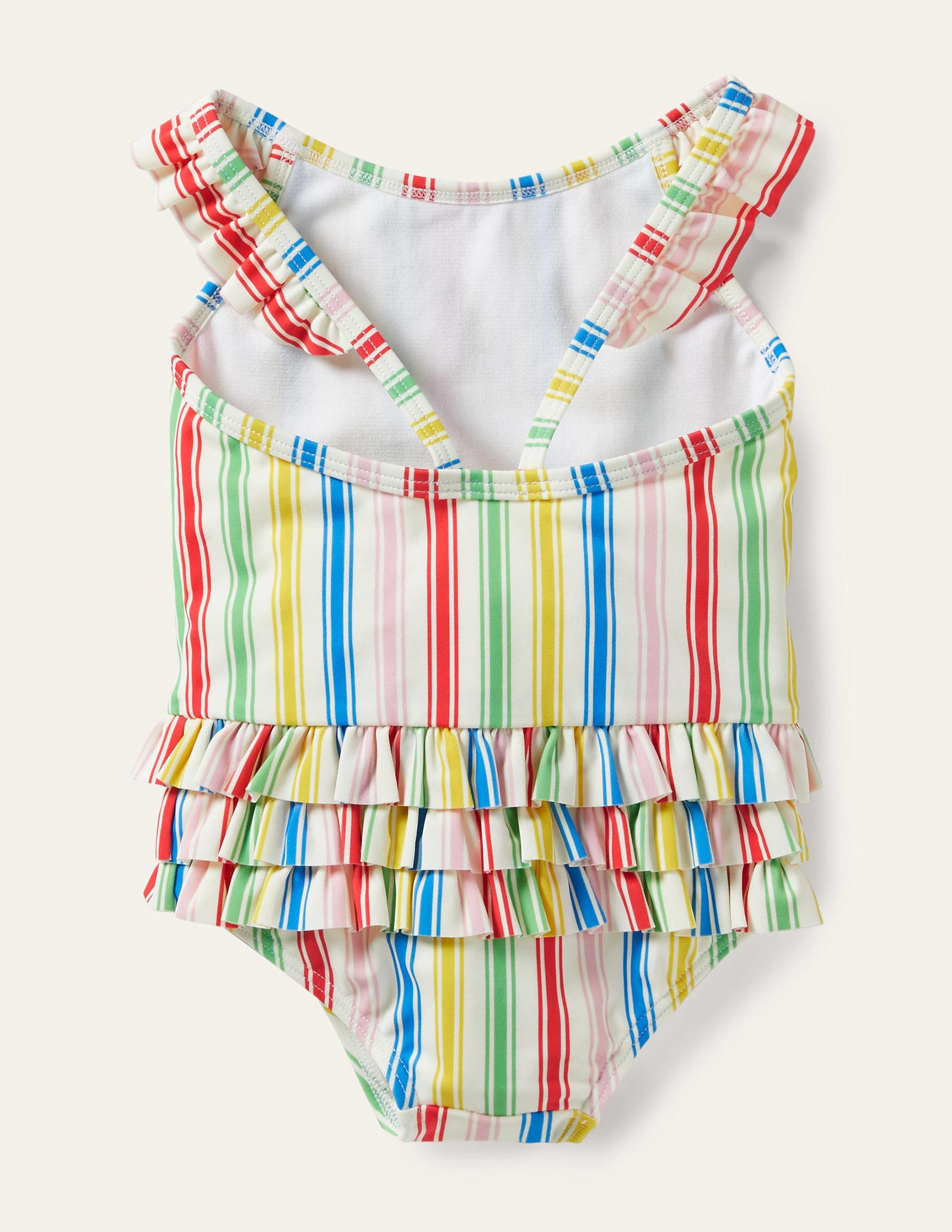 Badeanzug mit Rüschen-Bunt Gestreift-2