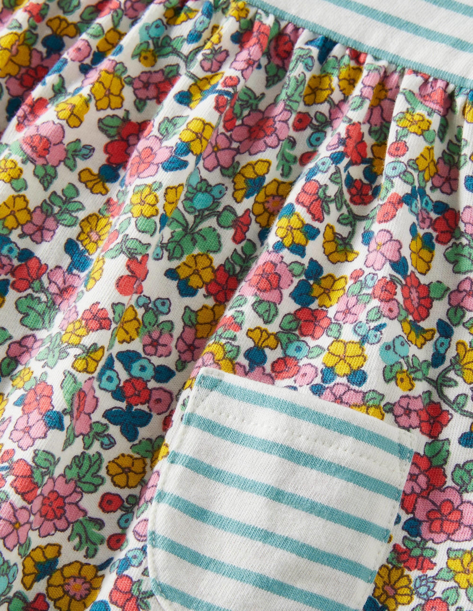 Mustermixkleid-Bunt, Vintage-Blumenbeet - Image 3