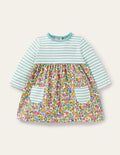 Mustermixkleid-Bunt, Vintage-Blumenbeet