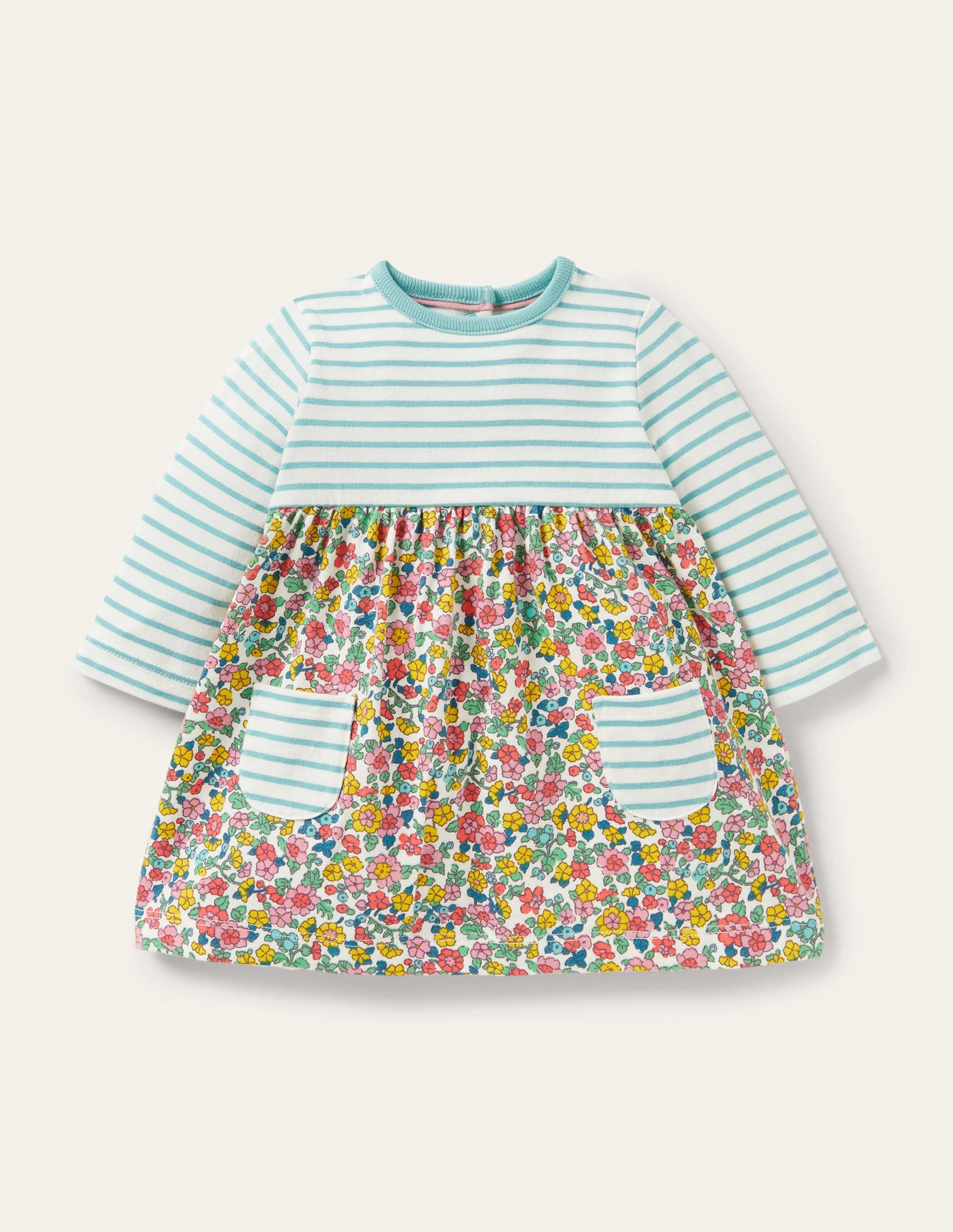 Mustermixkleid-Bunt, Vintage-Blumenbeet - Image 1
