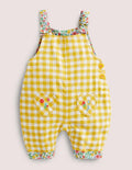 Woven Dungarees-Honeycomb Yellow Gingham