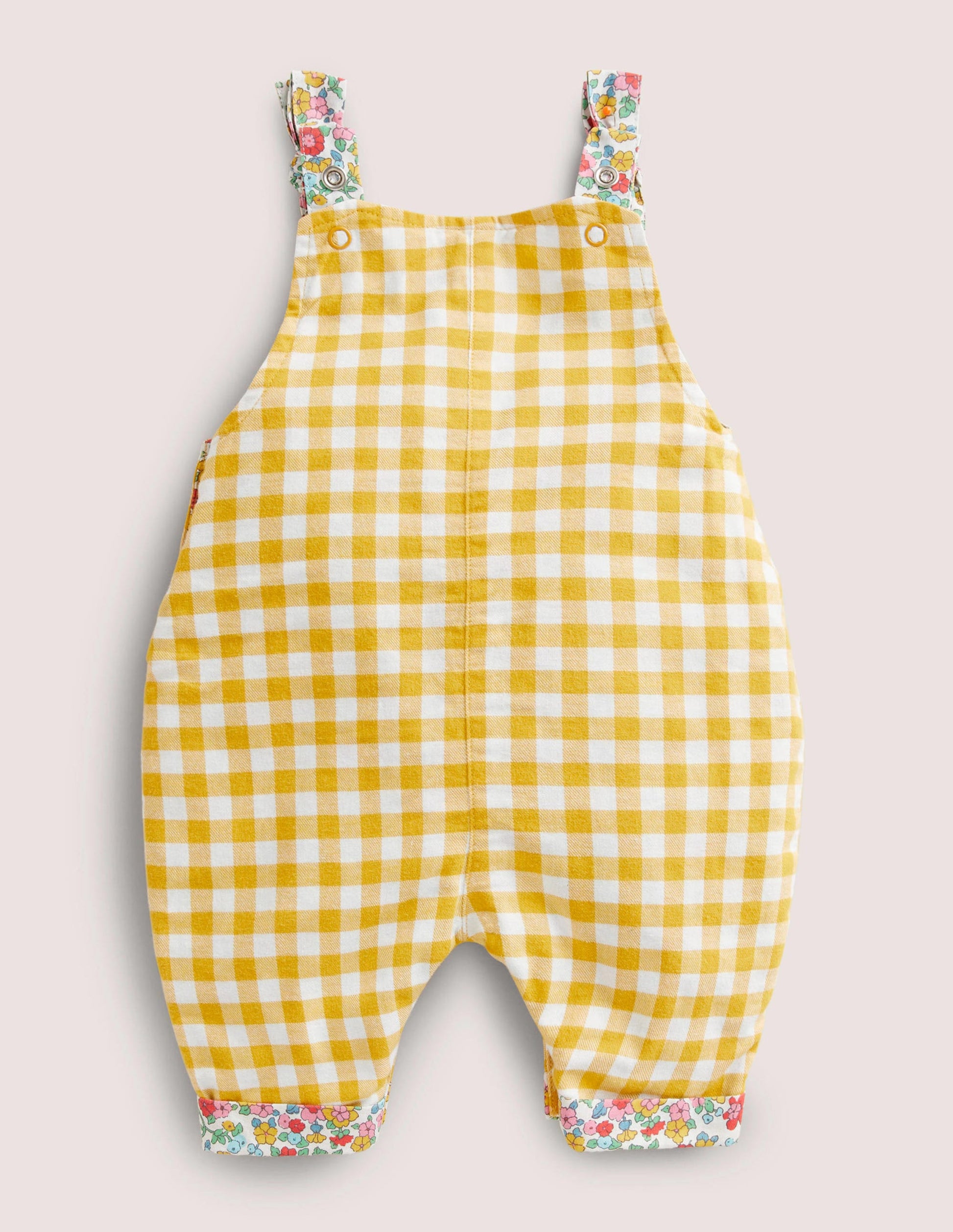 Woven Dungarees-Honeycomb Yellow Gingham-2