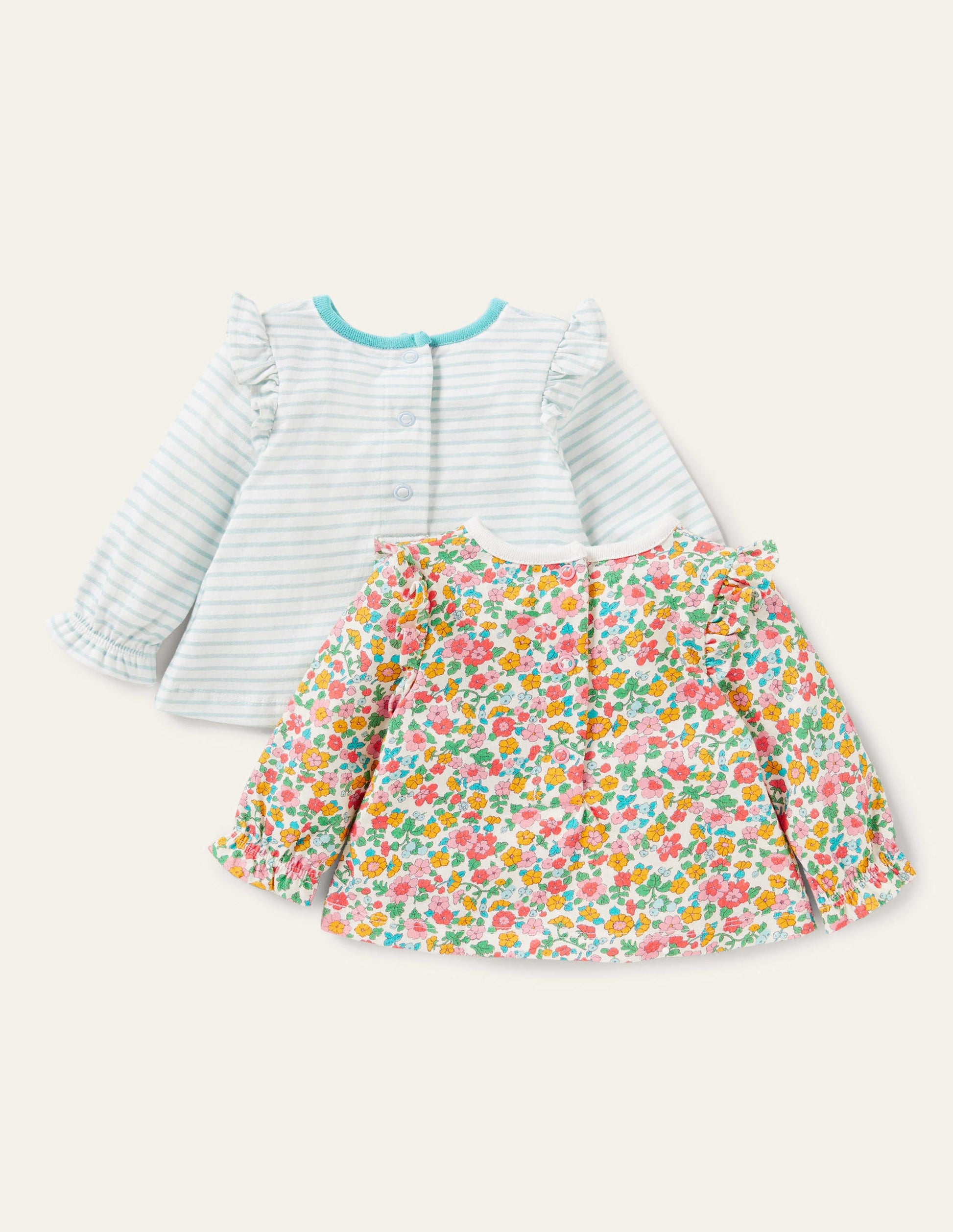 2 T-shirts-Lit de fleurs vintage multi-2