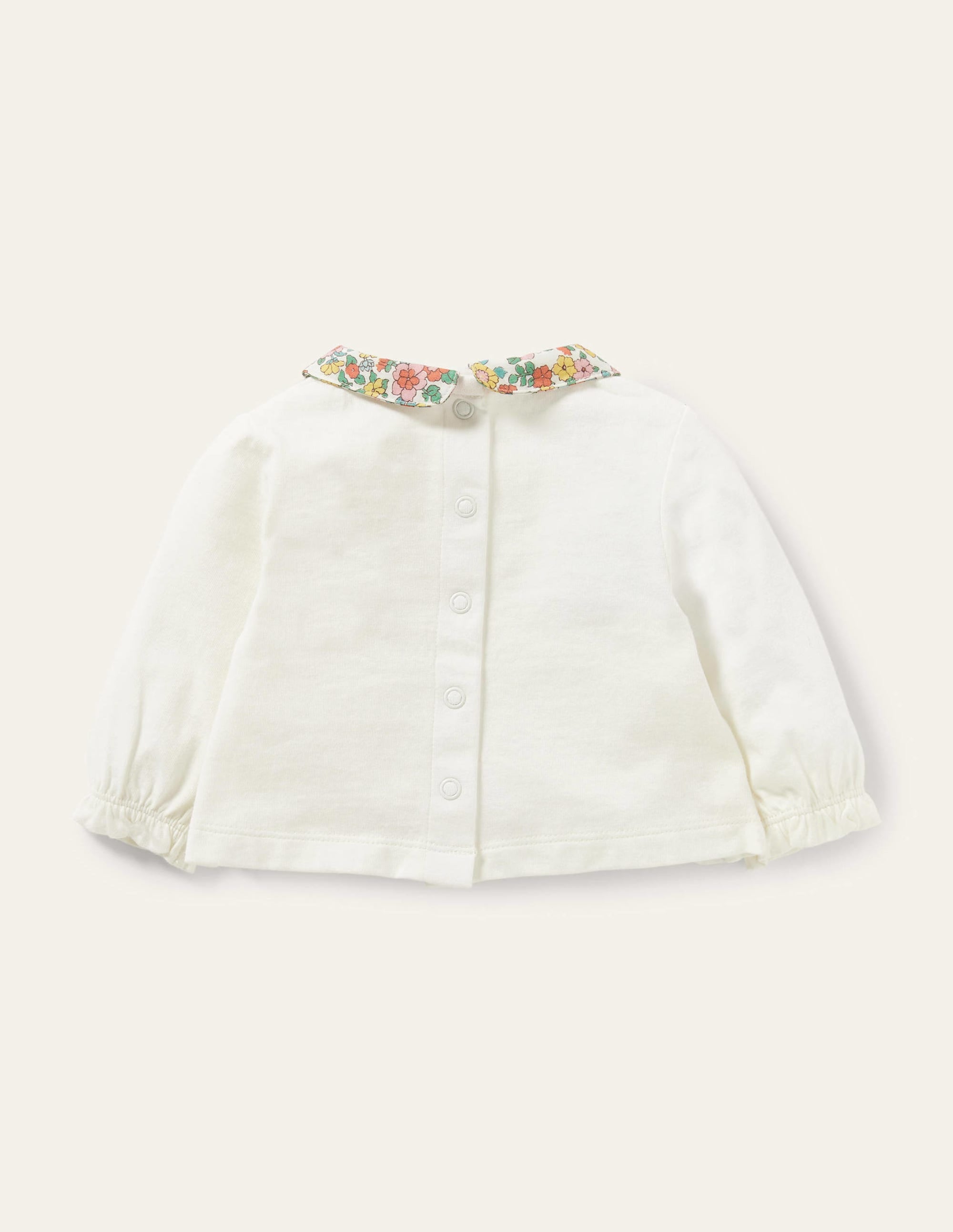 Floral Collar T-shirt-Ivory Floral - Image 2