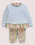 Jersey Hotchpotch Playset-Ivory/Blue Vintage Flowerbed