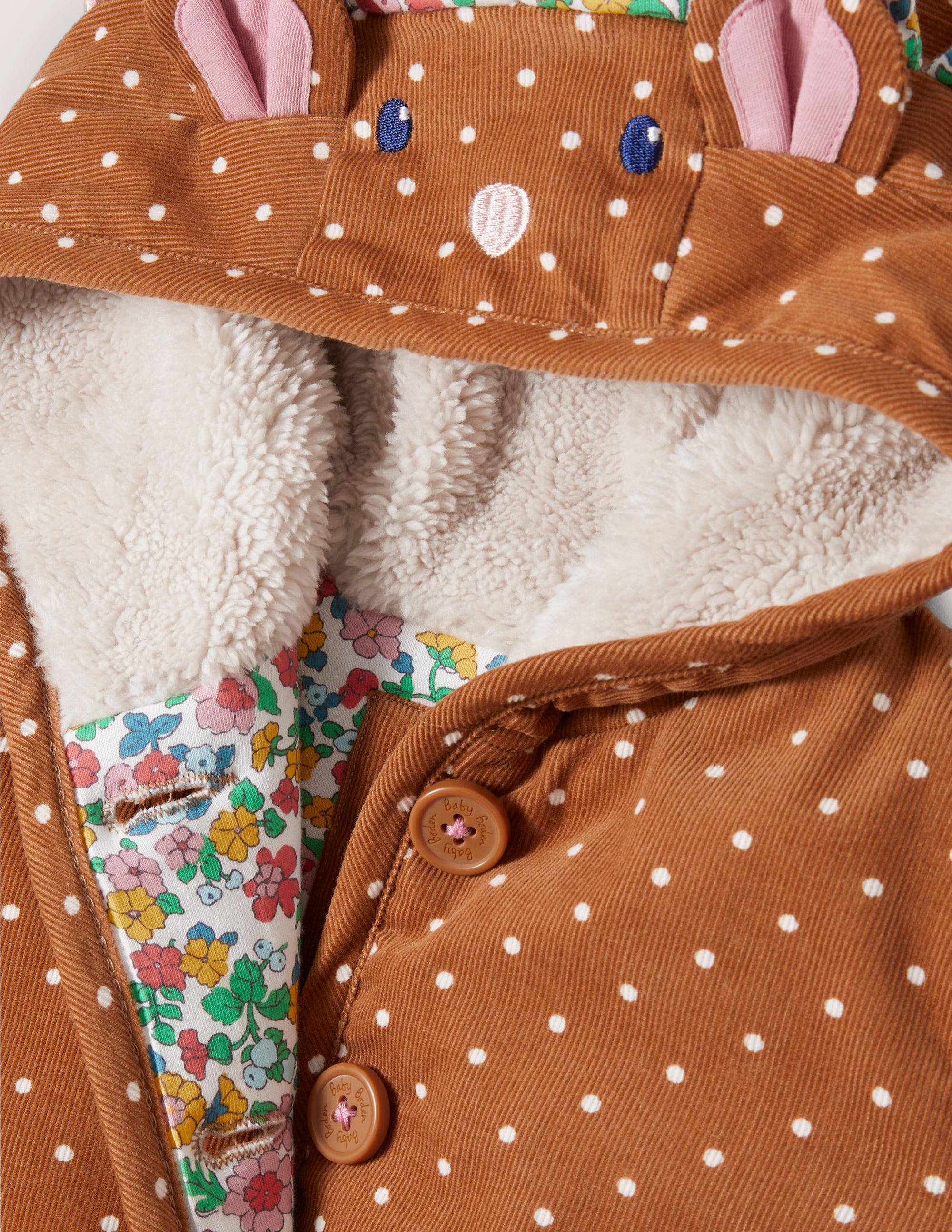 Hedgehog Cord Jacket-Butterscotch Brown Hedgehog - Image 3