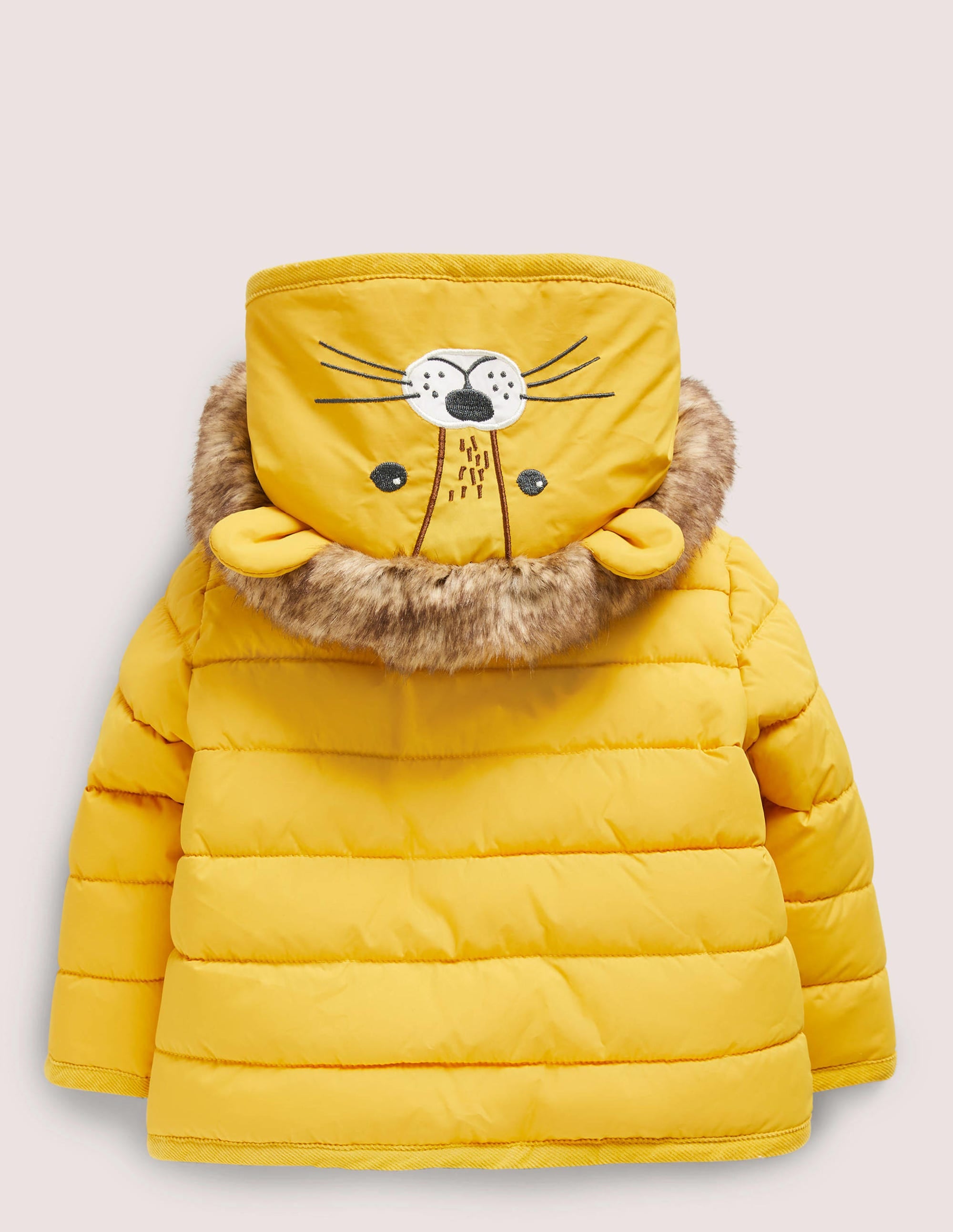 Yellow Lion Hood Waterproof Puffer Jacket-Honiggelb, Löwe - Image 2