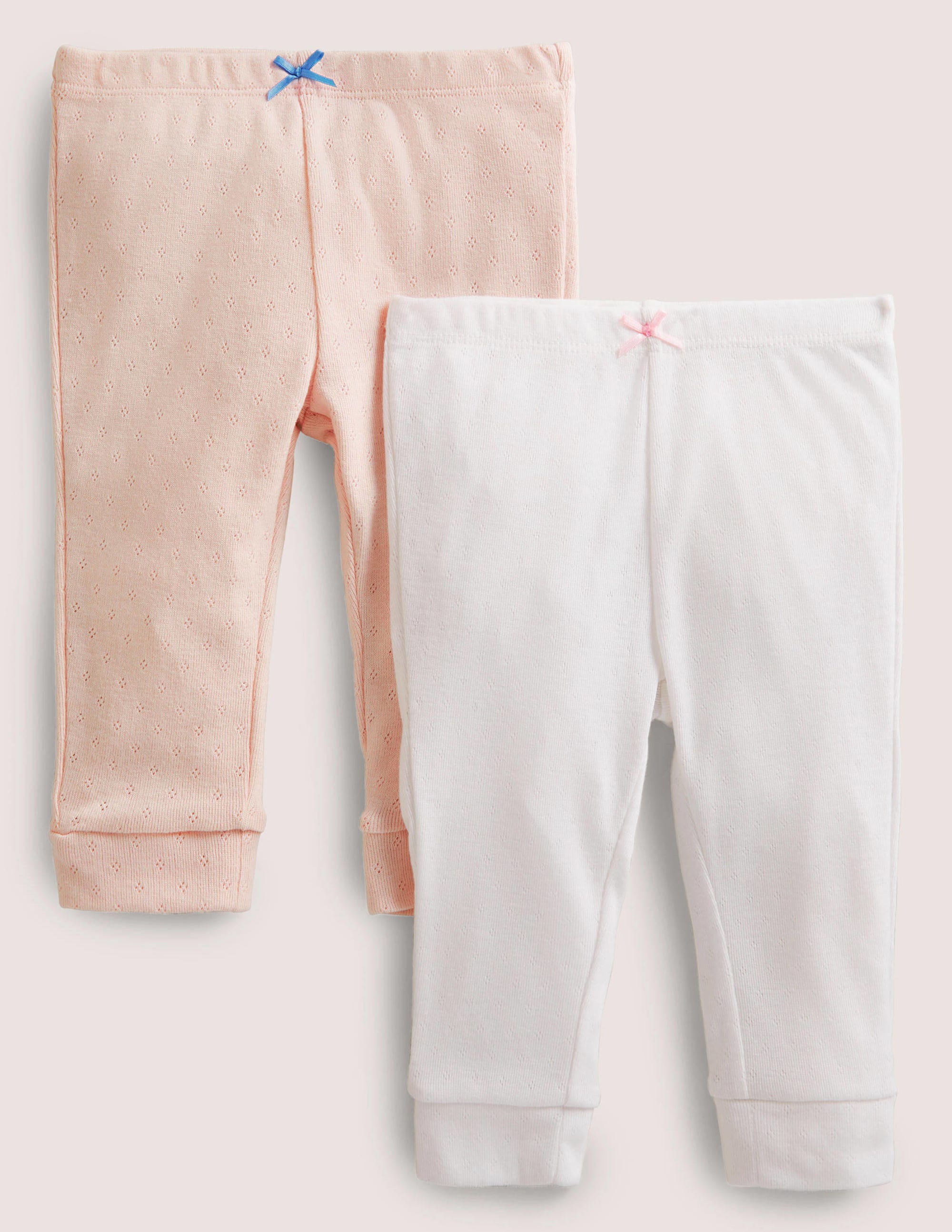 Pointelle-Leggings im Doppelpack-Delfinrosa/Naturweiß - Image 1