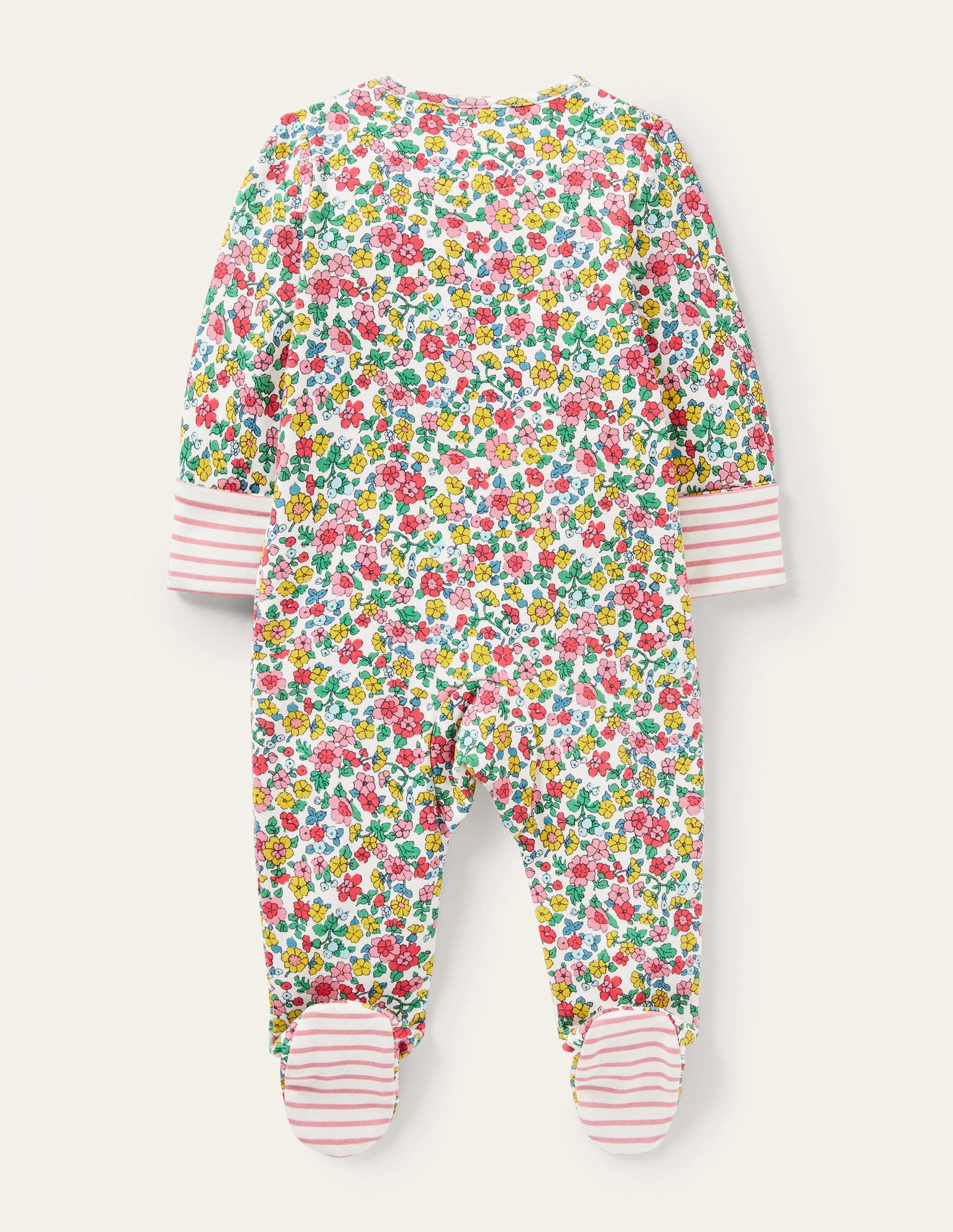 Grenouillère zippée-Lit de fleurs vintage multi-2