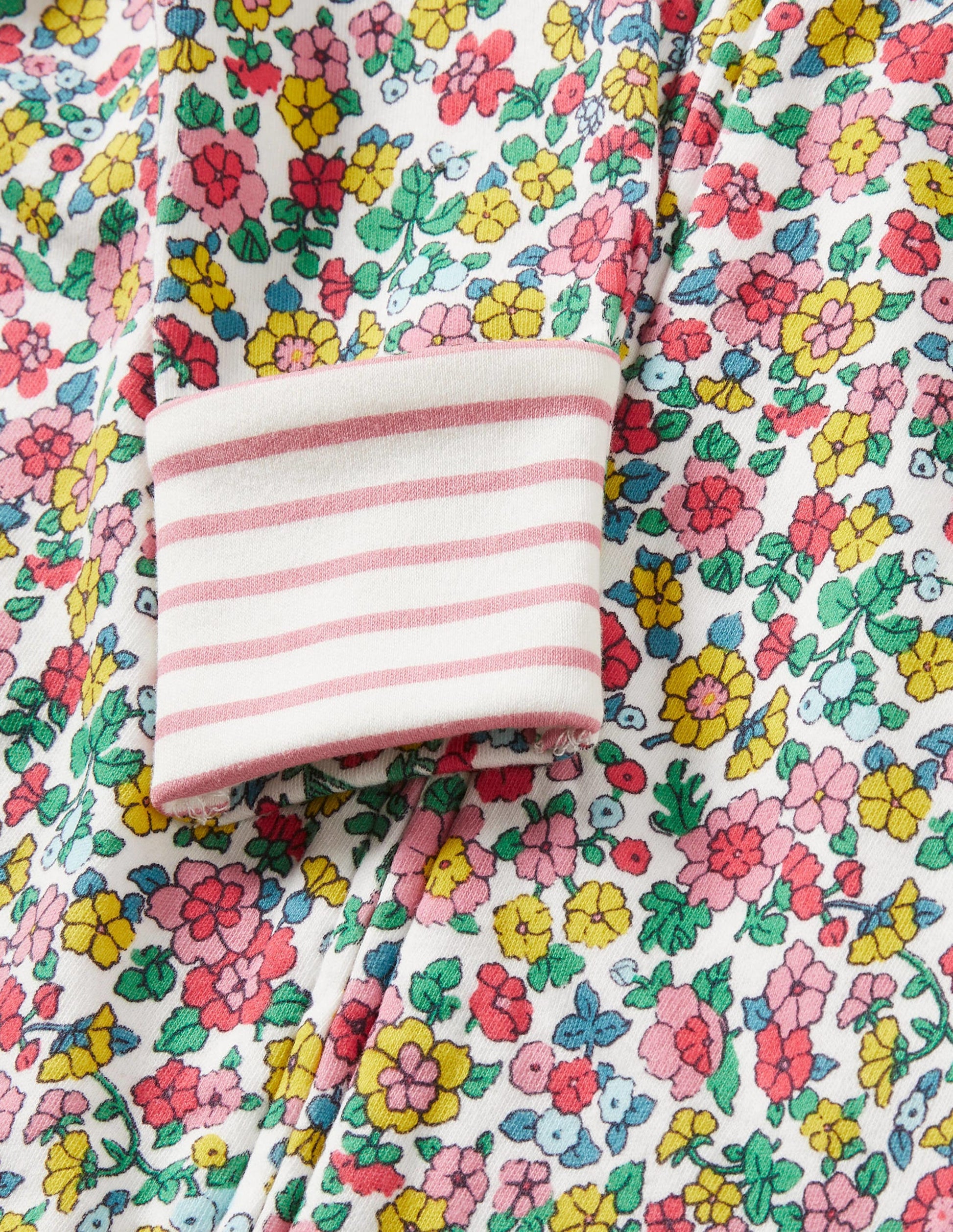 Grenouillère zippée-Lit de fleurs vintage multi-3