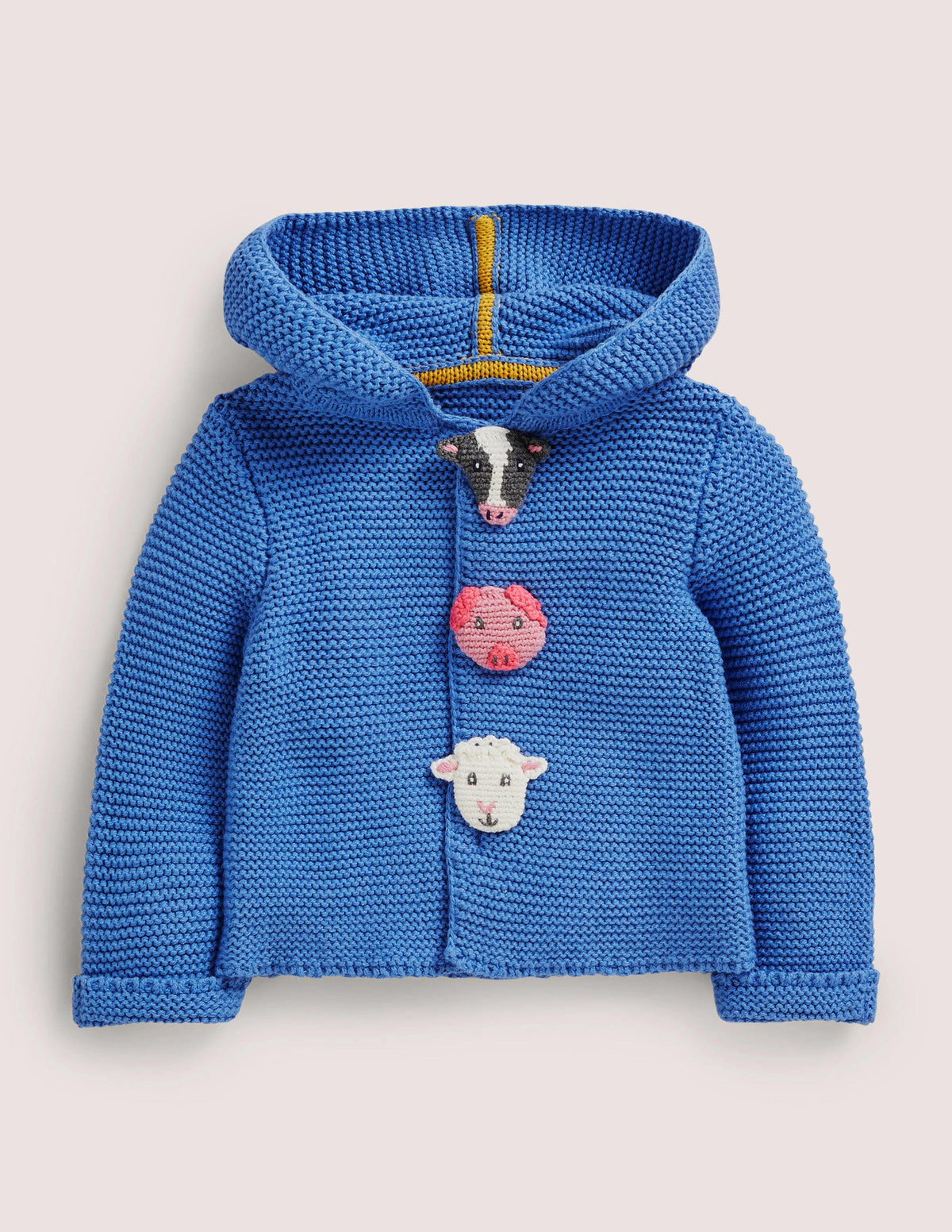 Blue Farm Animal Knitted Cardigan-Elisabethanisches Blau, Bauernhoftiere - Image 1