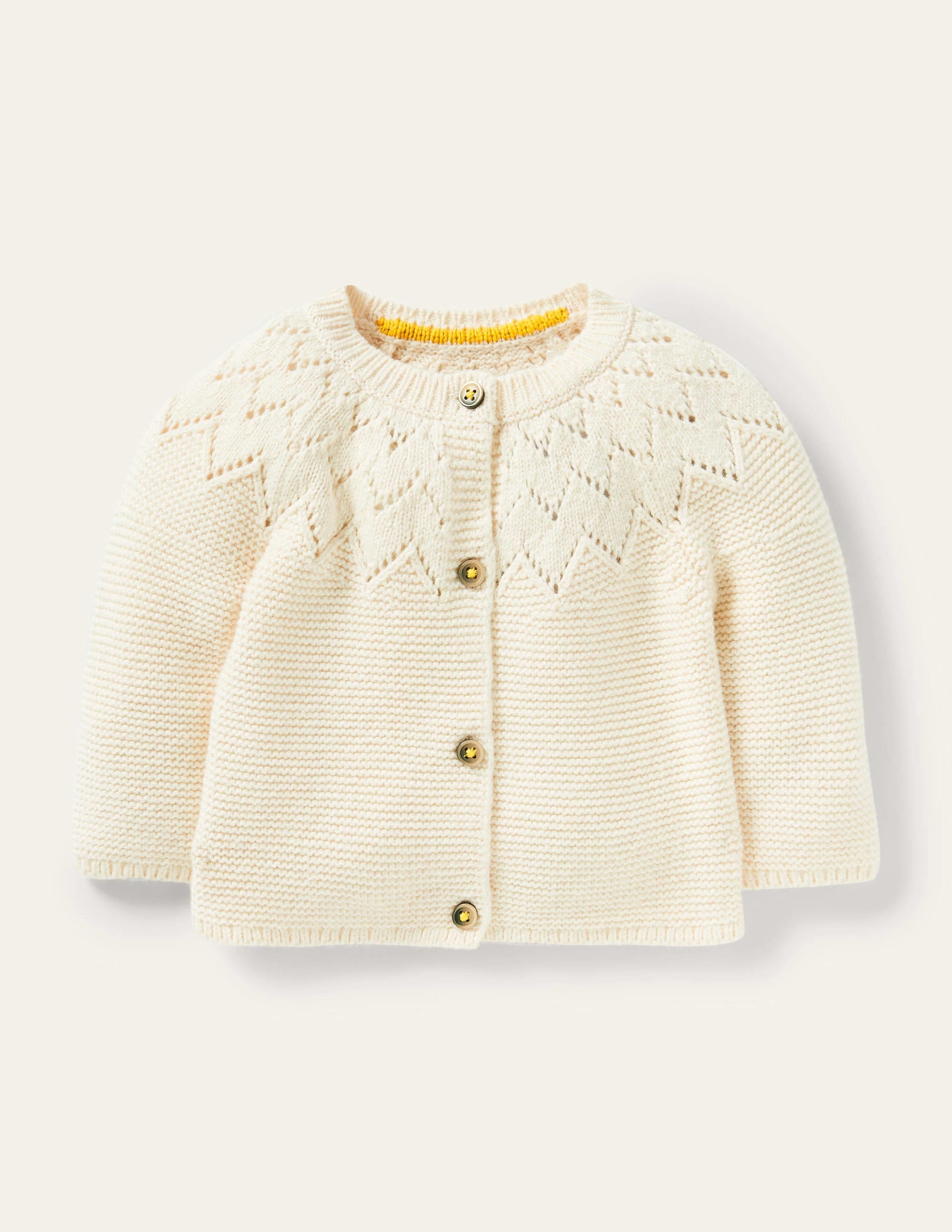 Cardigan für Neugeborene-Ecru Meliert - Image 1