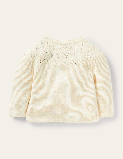 Gilet pour nouveau-né-Écru chiné-2