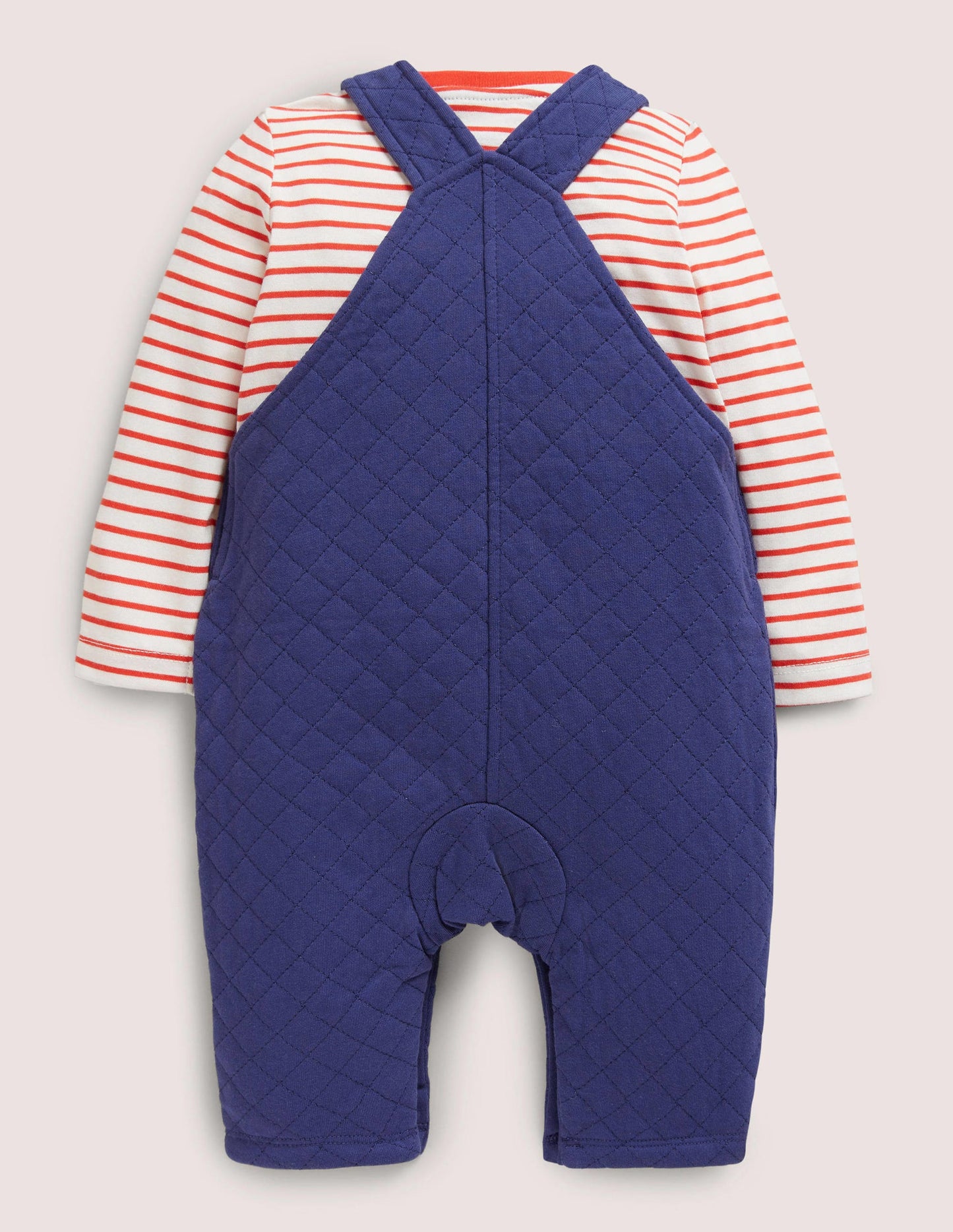 Quilted Dungaree Set-Starboard Blue Tractor