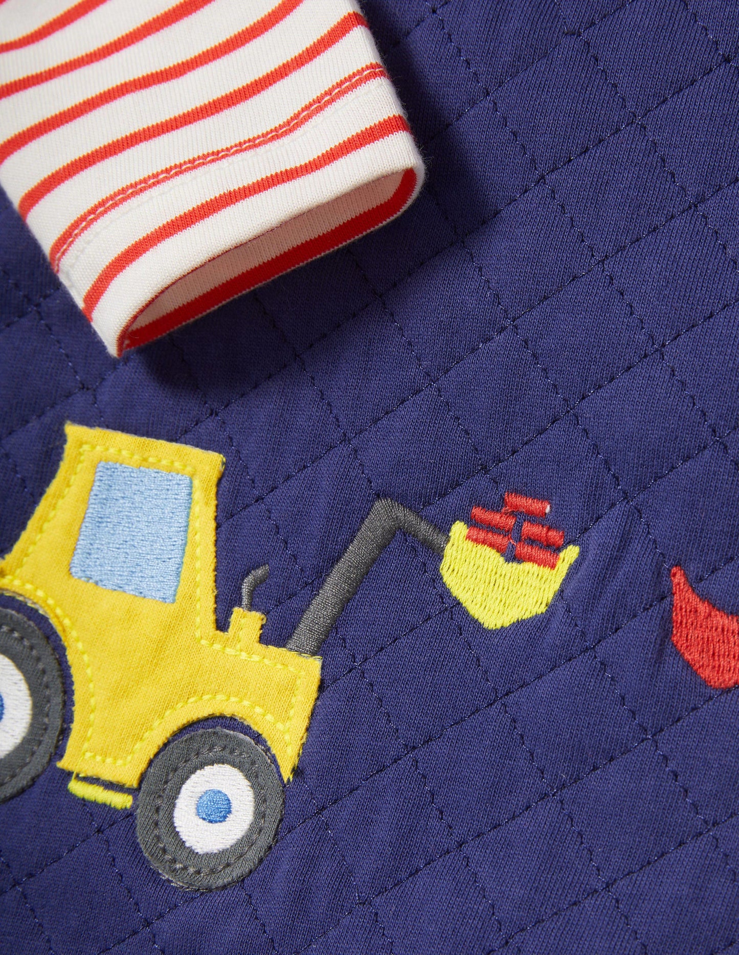 Quilted Dungaree Set-Starboard Blue Tractor