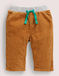 Pantalon en velours côtelé avec doublure en jersey-Marron caramel