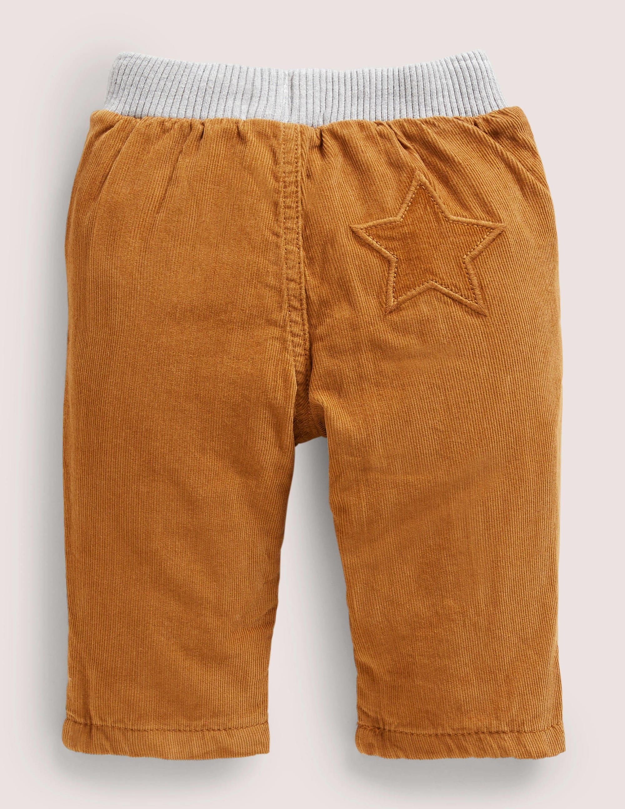 Pantalon en velours côtelé avec doublure en jersey-Marron caramel - Image 2