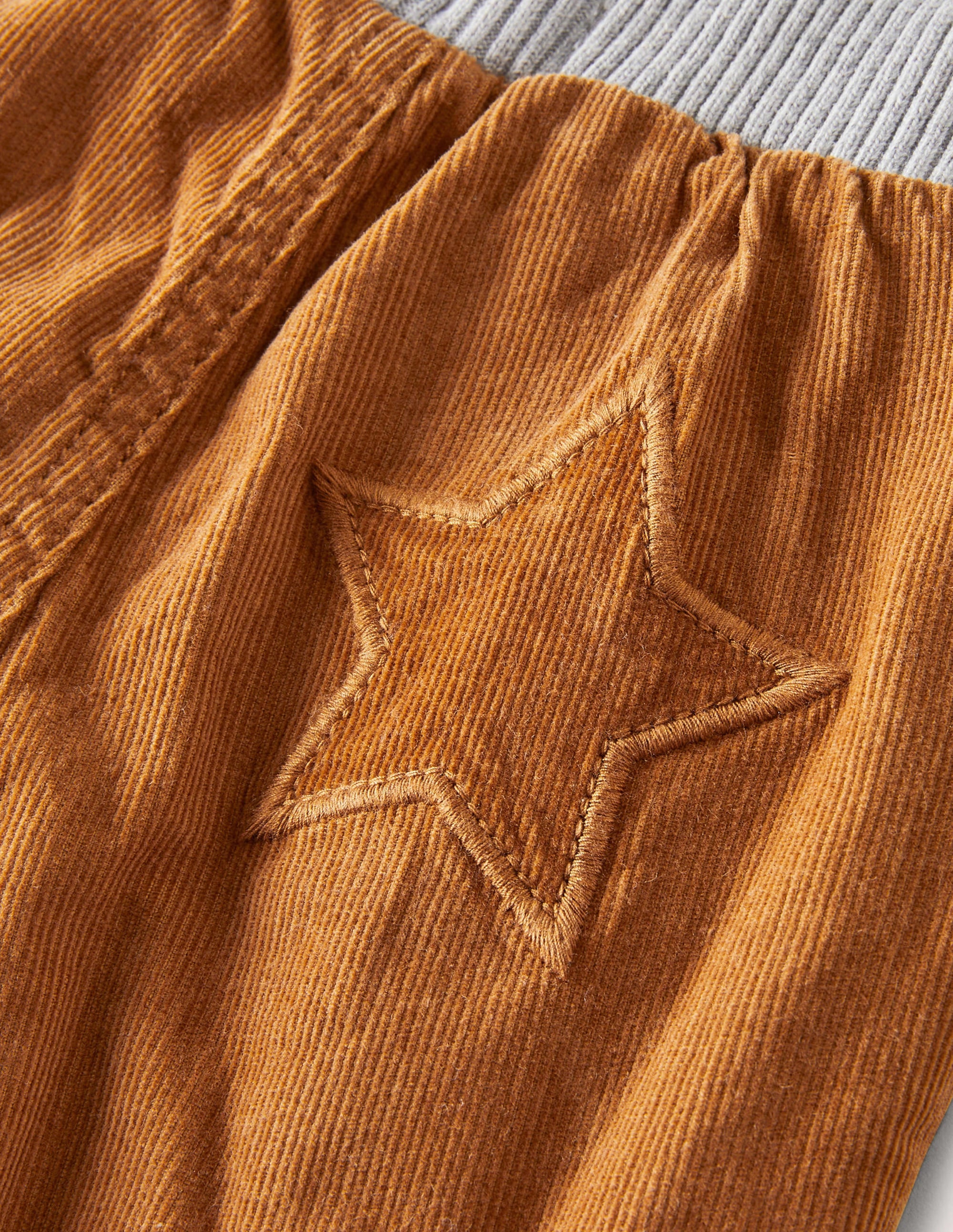 Pantalon en velours côtelé avec doublure en jersey-Marron caramel - Image 3