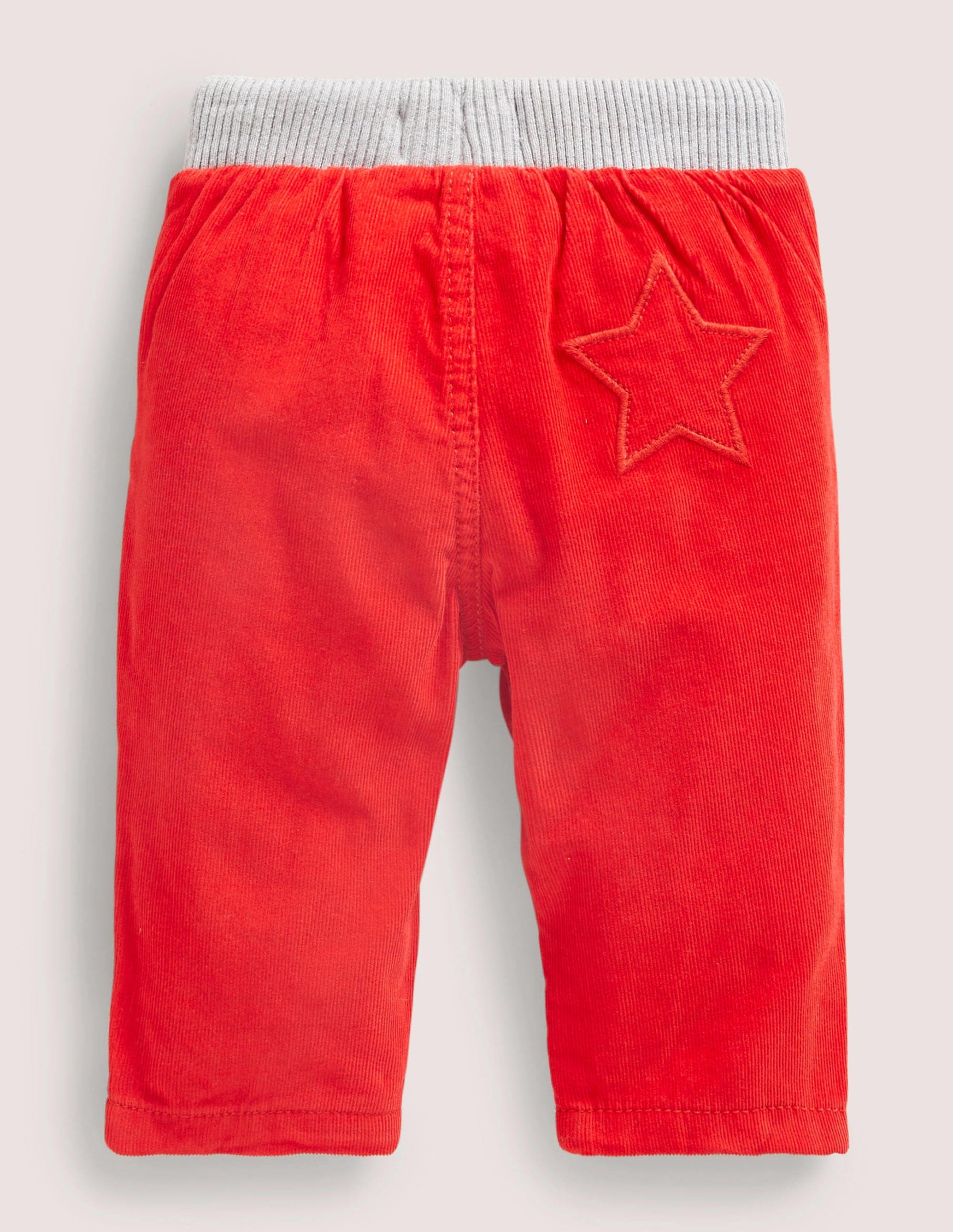 Jersey-lined Cord Trousers-Fire Red-2
