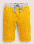 Pantalon en velours côtelé avec doublure en jersey-Jaune rayon de miel