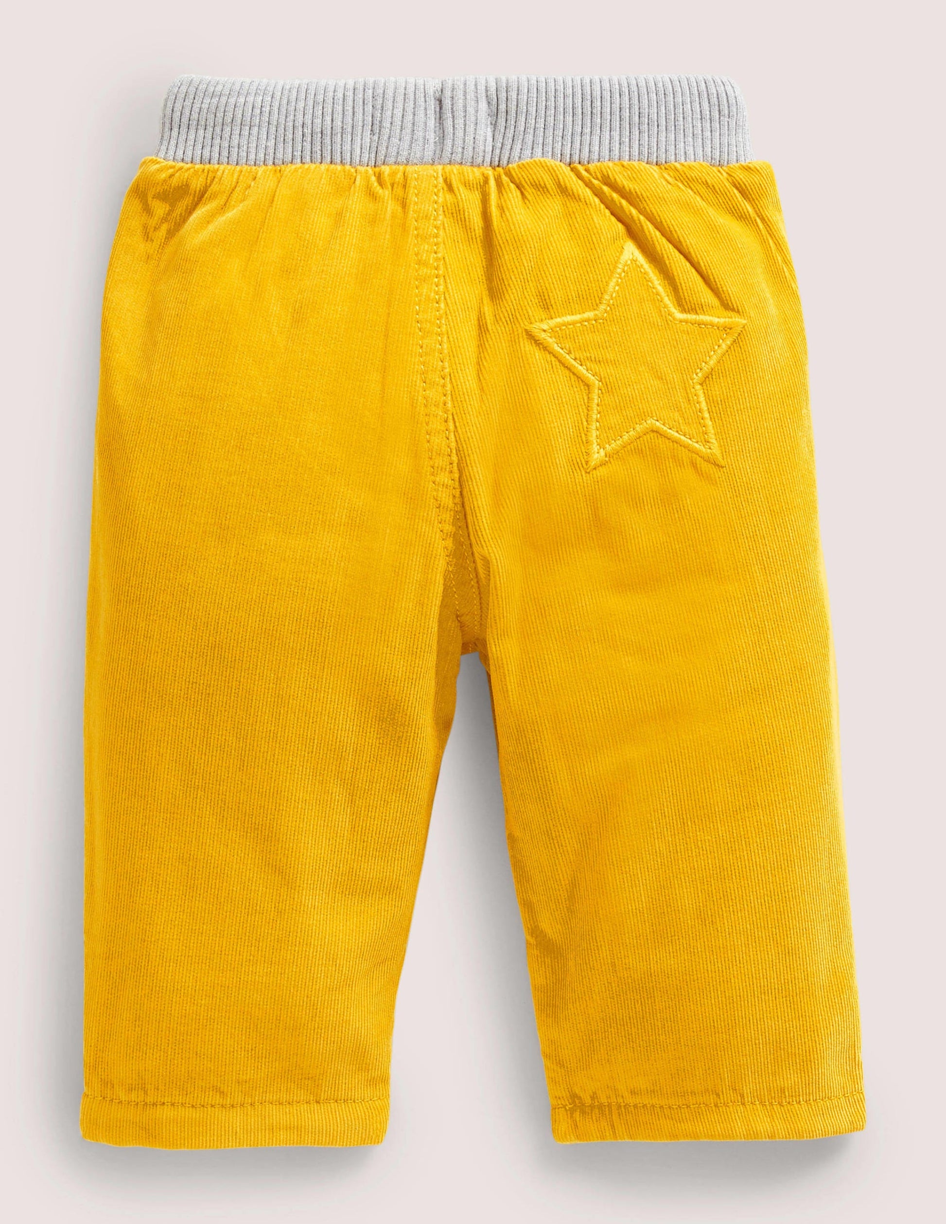 Pantalon en velours côtelé avec doublure en jersey-Jaune rayon de miel-2