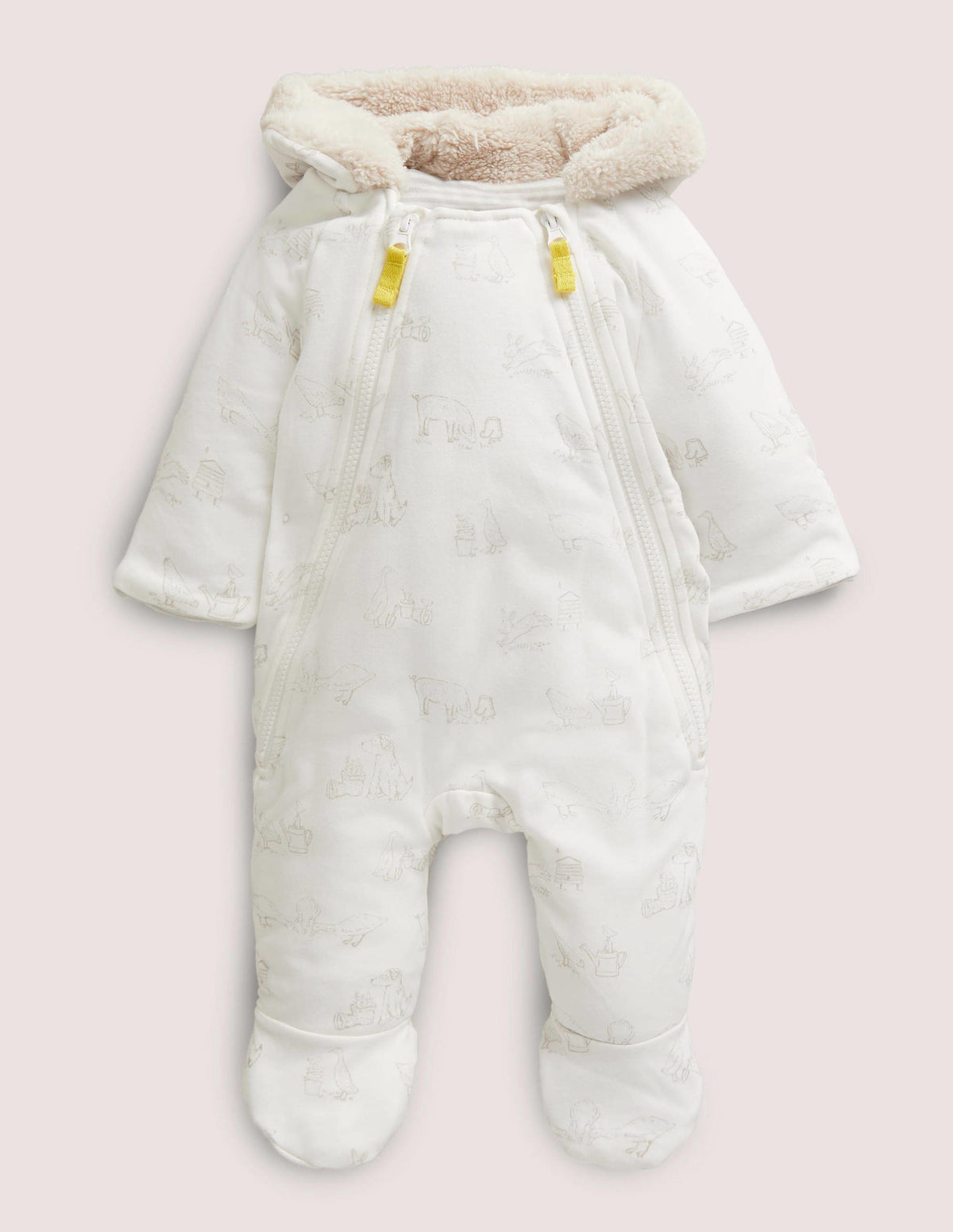 Cosy Pram Suit-Ivory Farmyard - Image 1