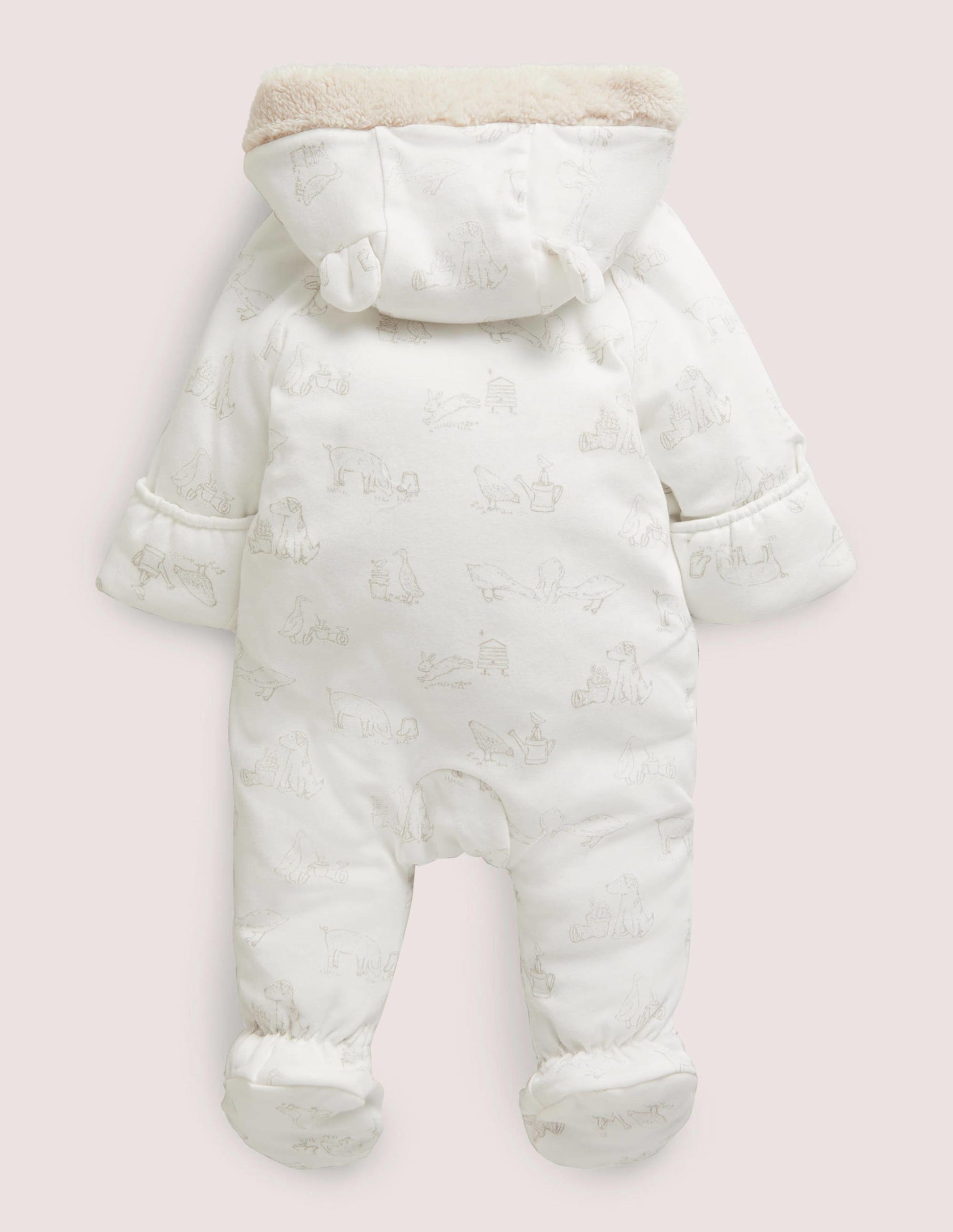 Cosy Pram Suit-Ivory Farmyard-2