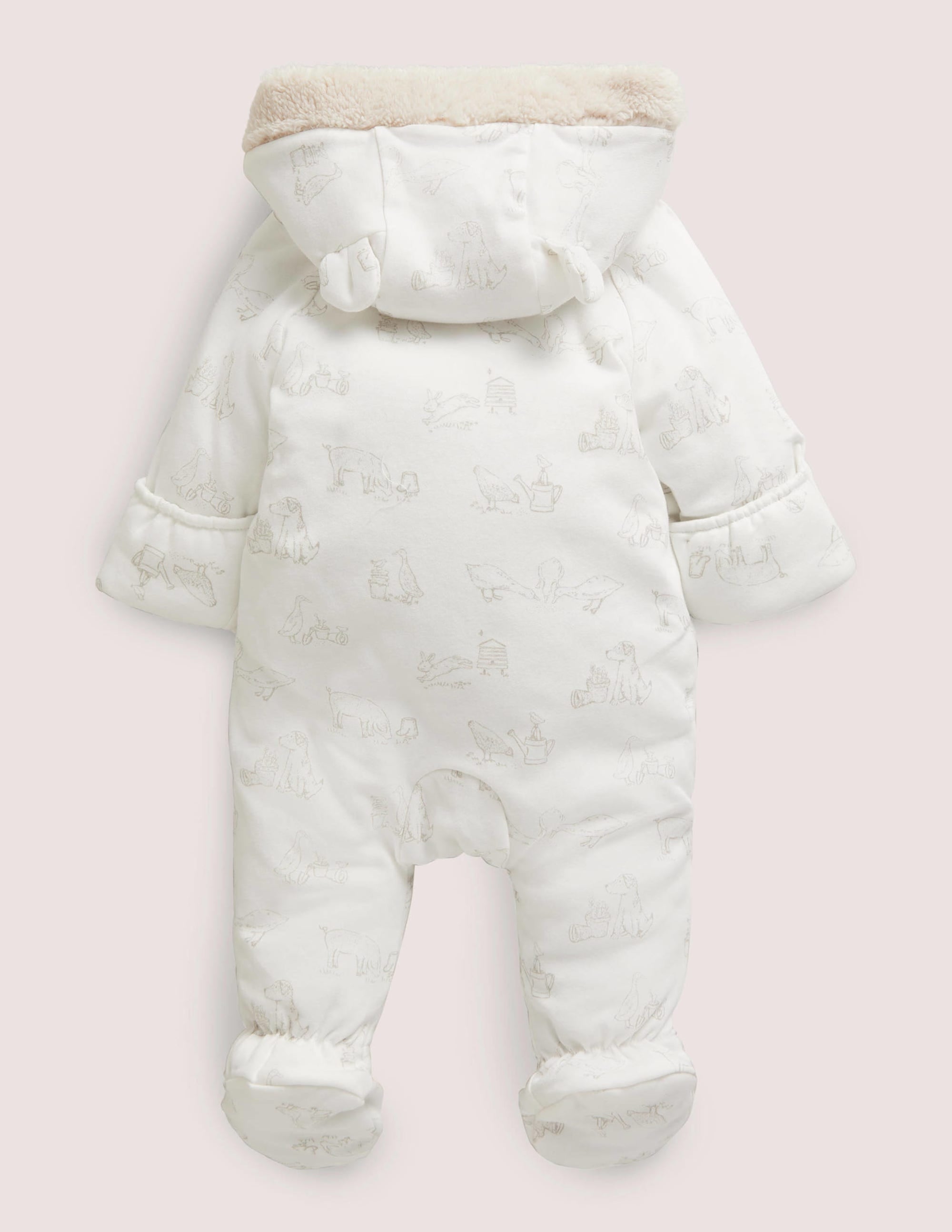 Cosy Pram Suit-Ivory Farmyard - Image 2