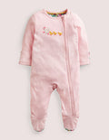 Girls Zip Sleepsuit-Ivory Hen House