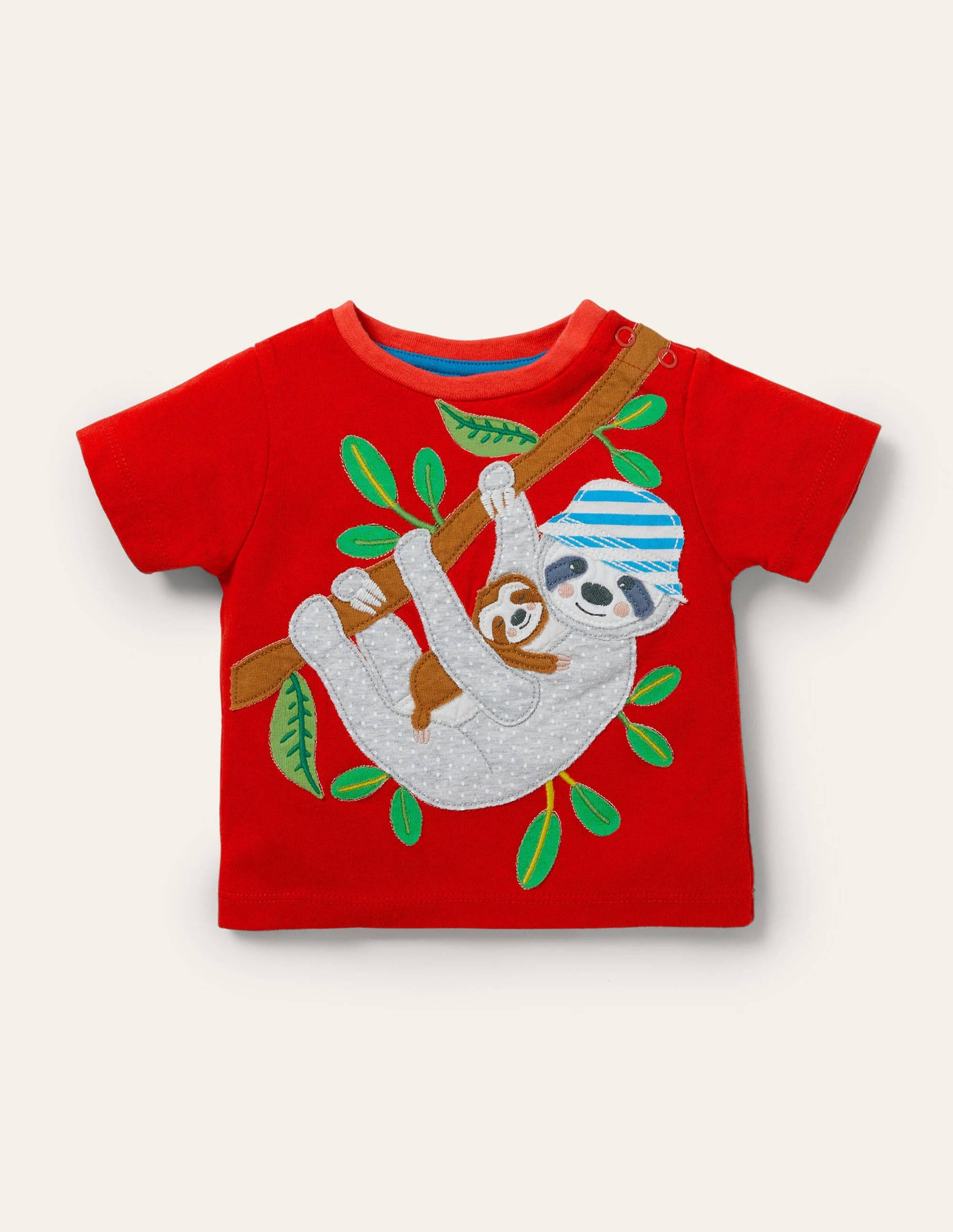T-shirt en jersey à appliqué-Paresseux fraise-1