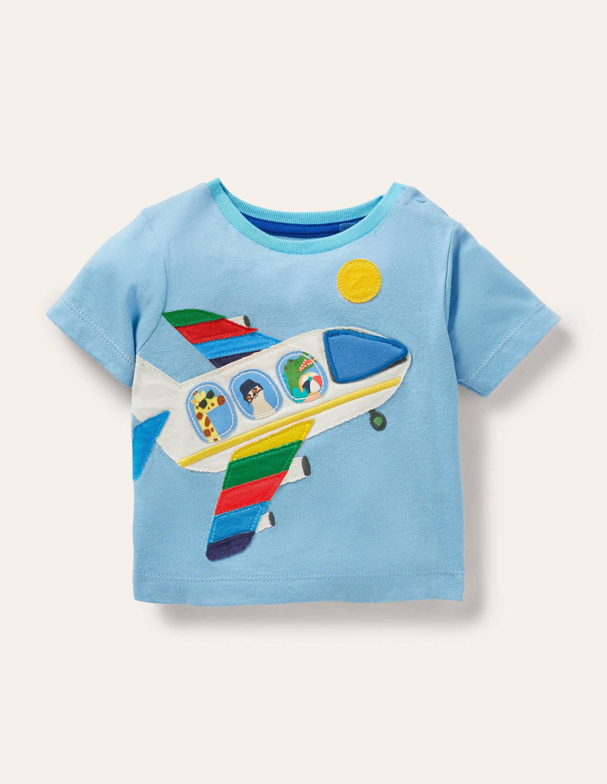T-shirt en jersey avec rabat à soulever-Avion bleu géorgien-1