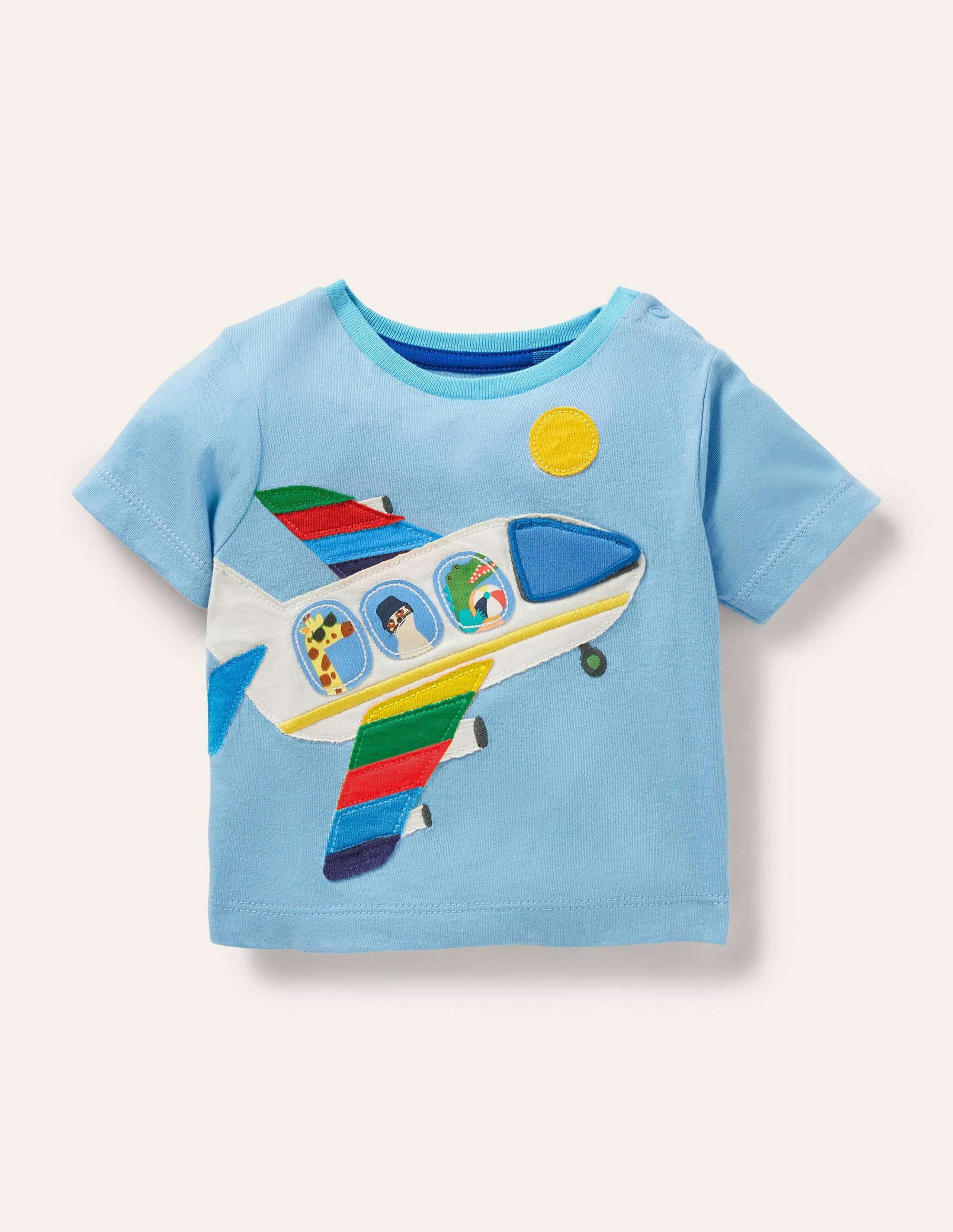 T-shirt en jersey avec rabat à soulever-Avion bleu géorgien - Image 1