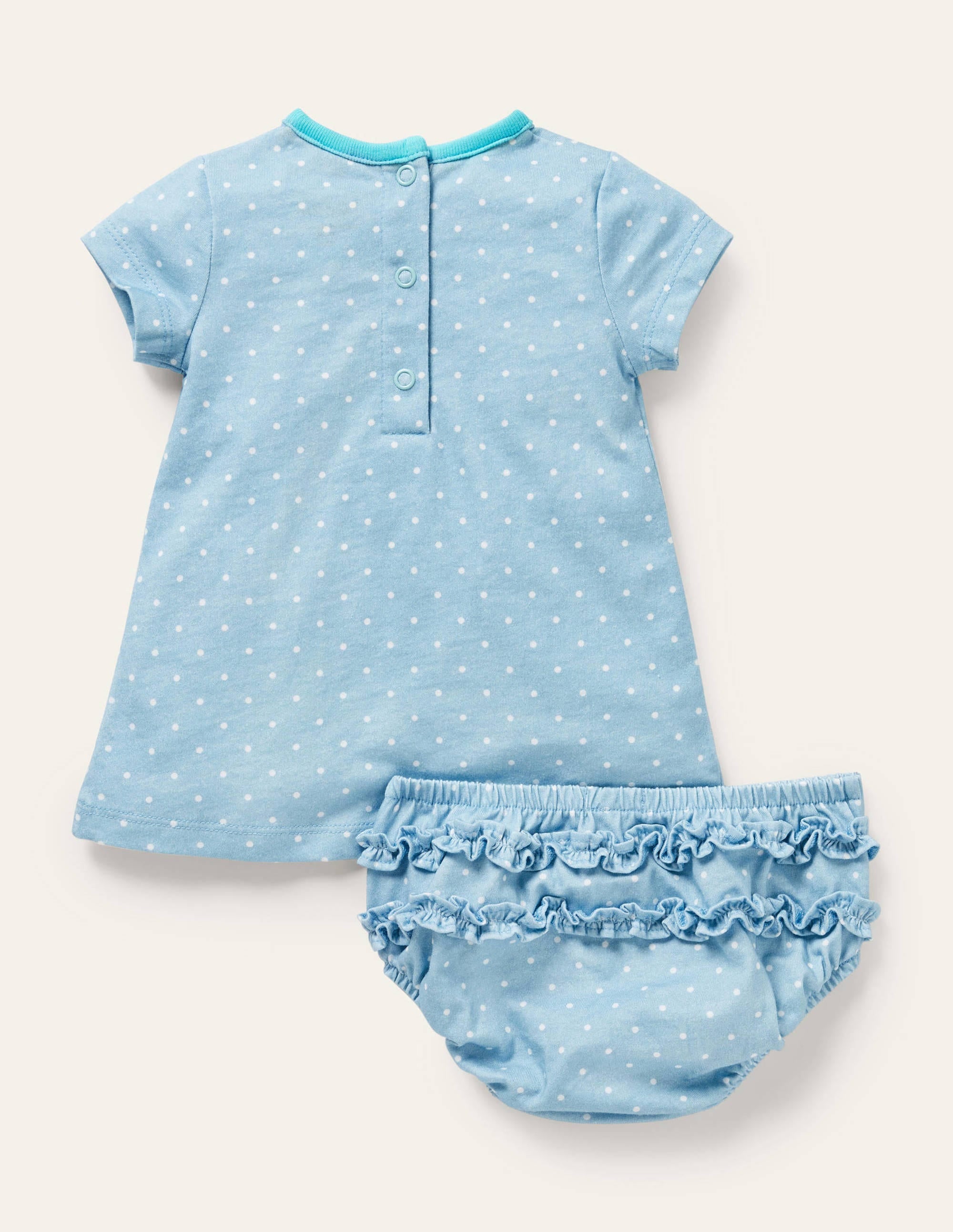 Robe en jersey à appliqué-Méduse ivoire/aigue-marine - Image 2