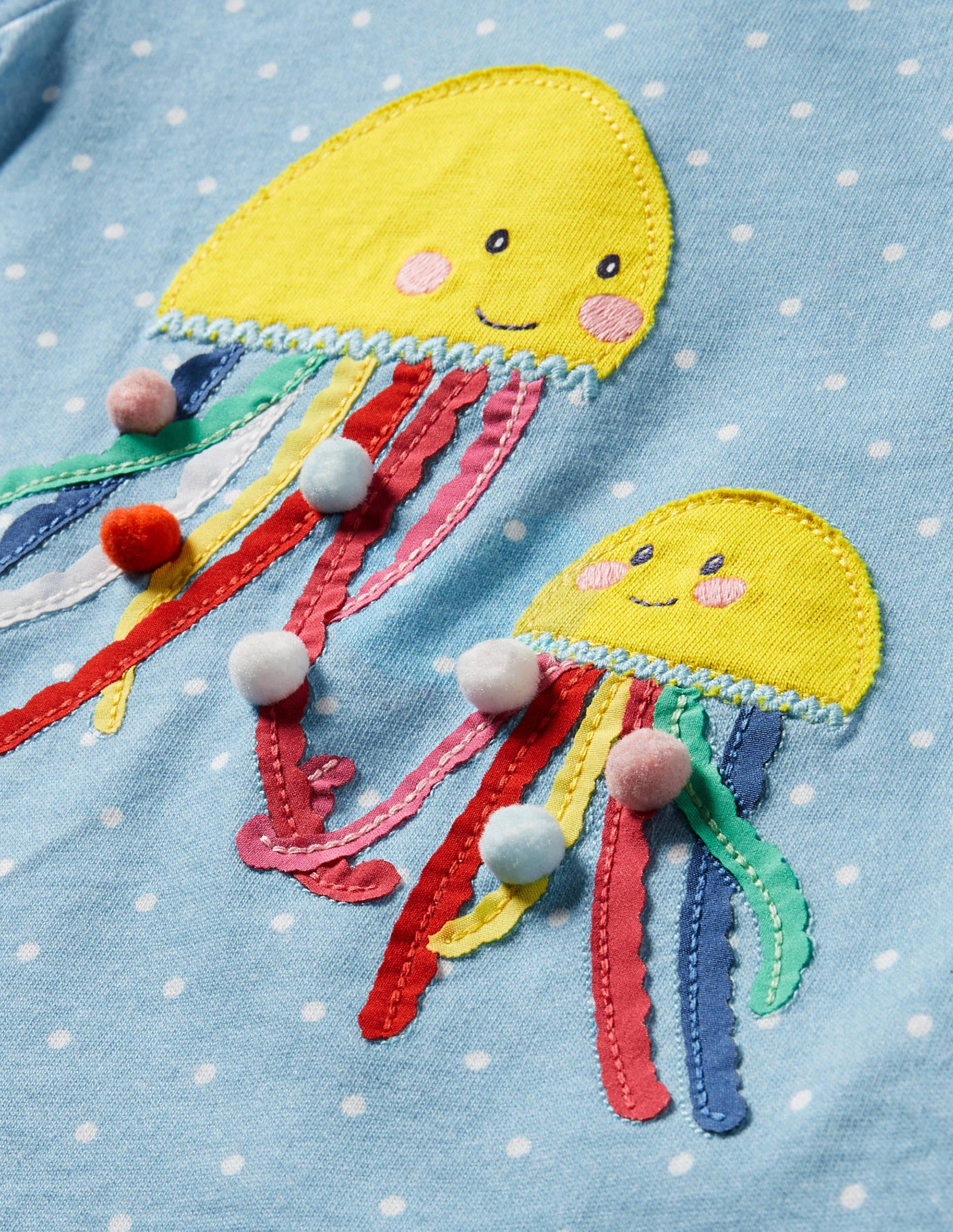 Robe en jersey à appliqué-Méduse ivoire/aigue-marine - Image 3