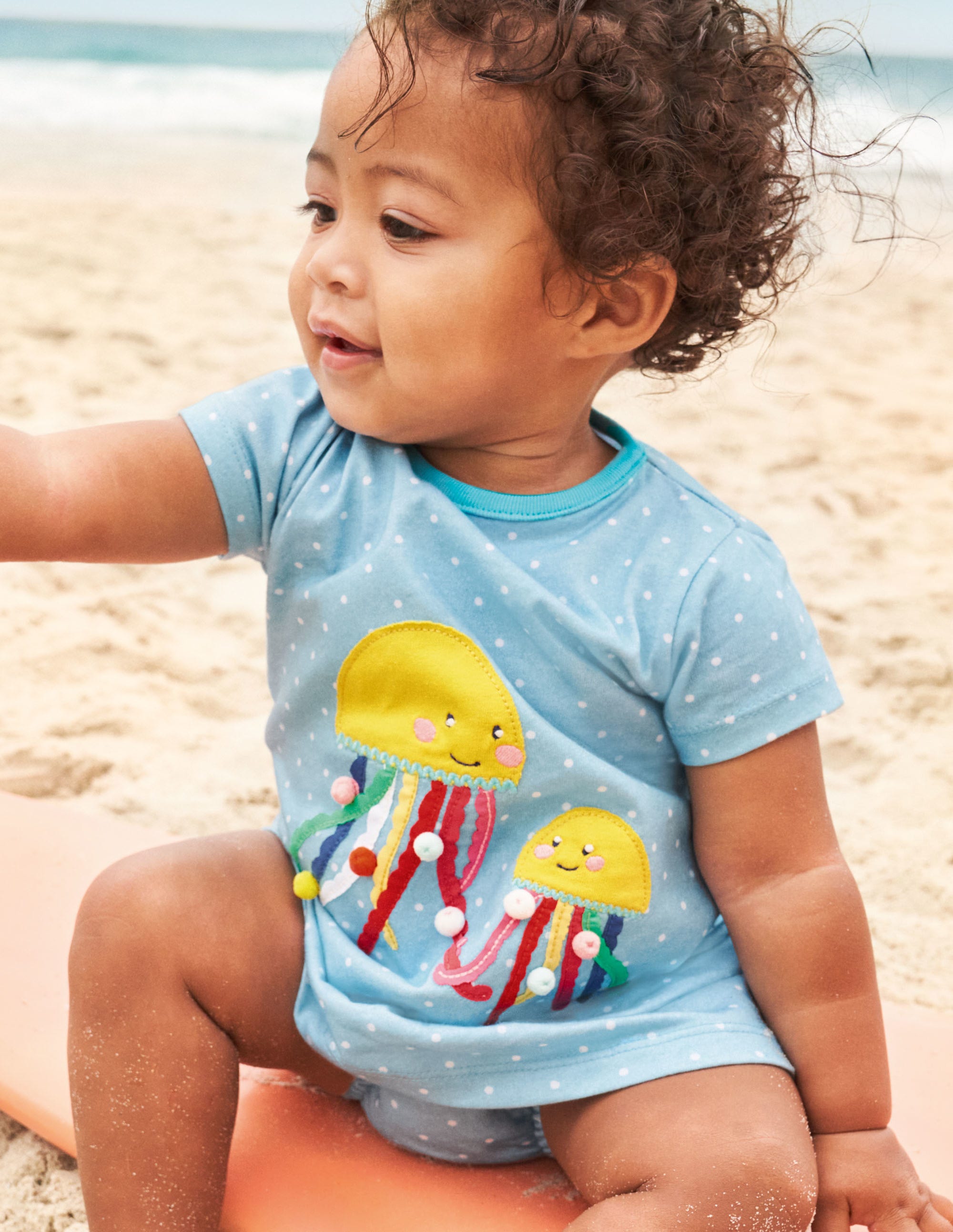 Robe en jersey à appliqué-Méduse ivoire/aigue-marine - Image 6