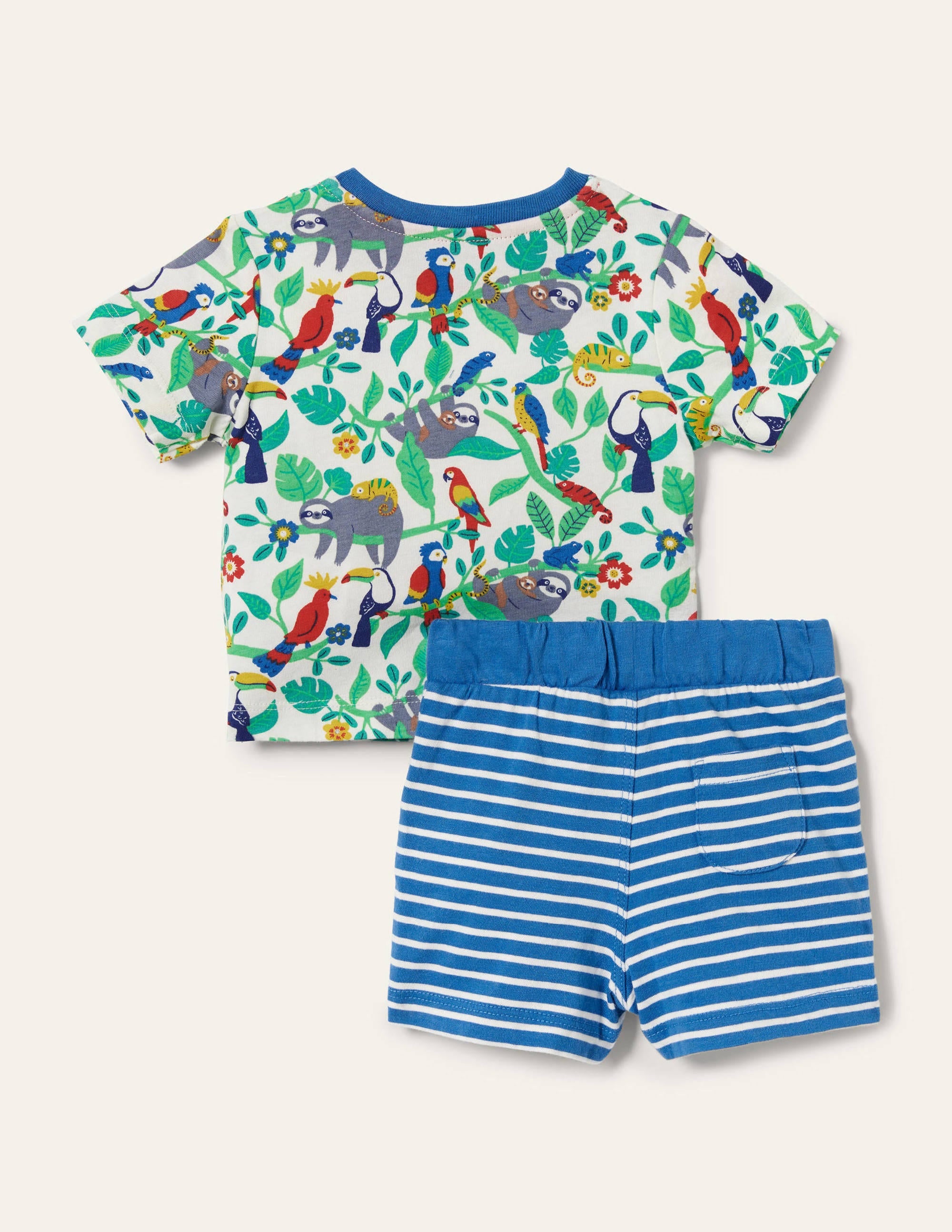 Ensemble T-shirt imprimé et short-Paresseux ivoire - Image 2