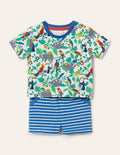 Ensemble T-shirt imprimé et short-Paresseux ivoire