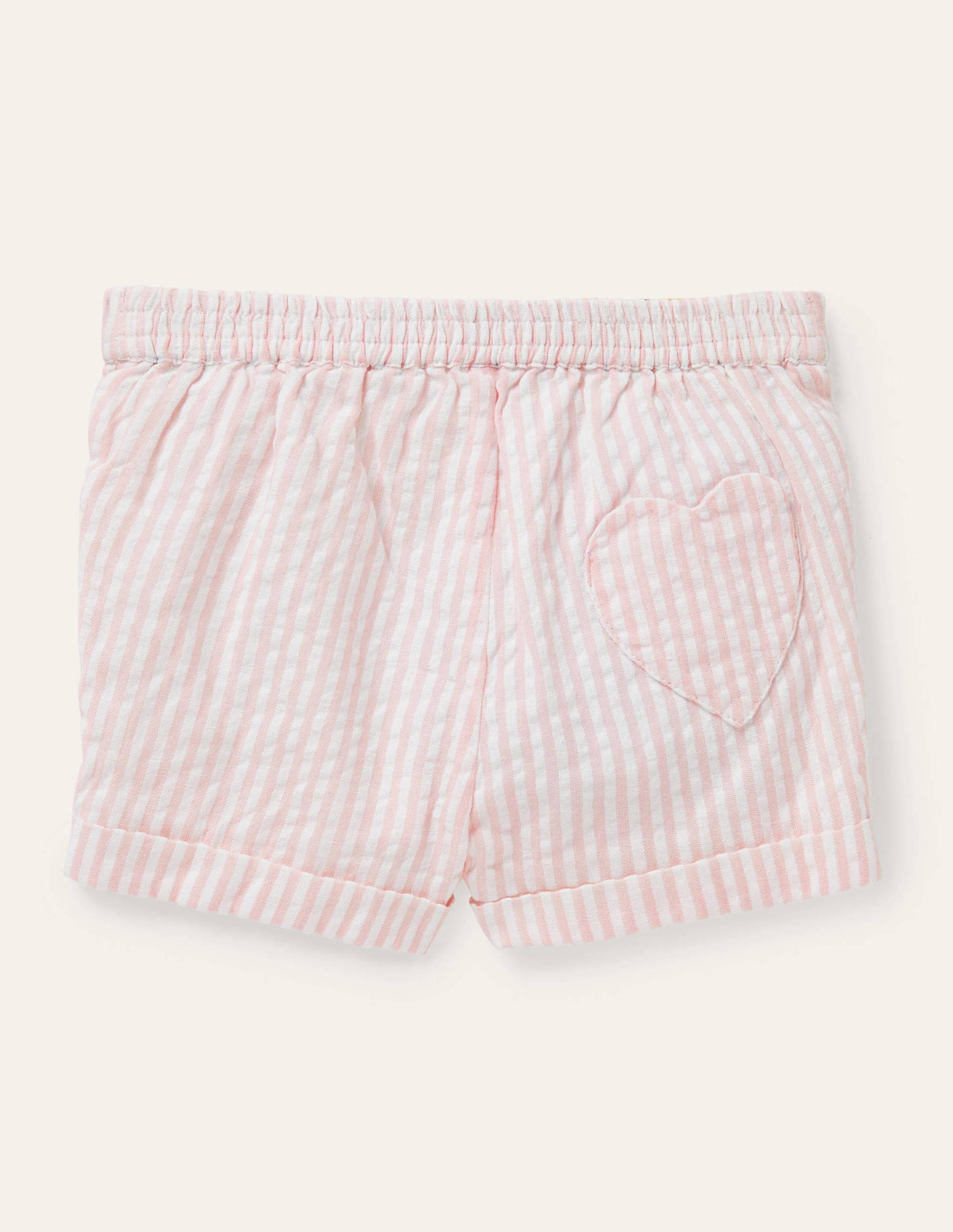 Short bouffant tissé-Coutil ivoire/limonade rose-2