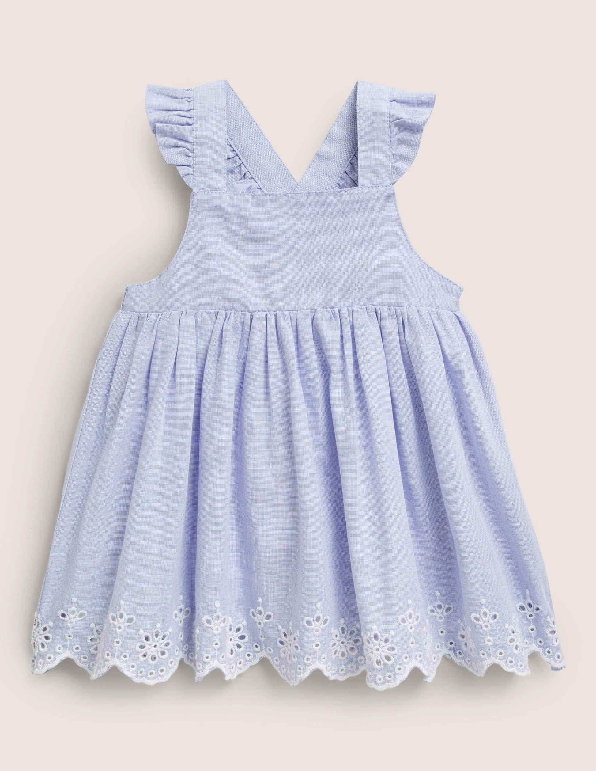 Robe chasuble tissée et brodée-Chambray-1