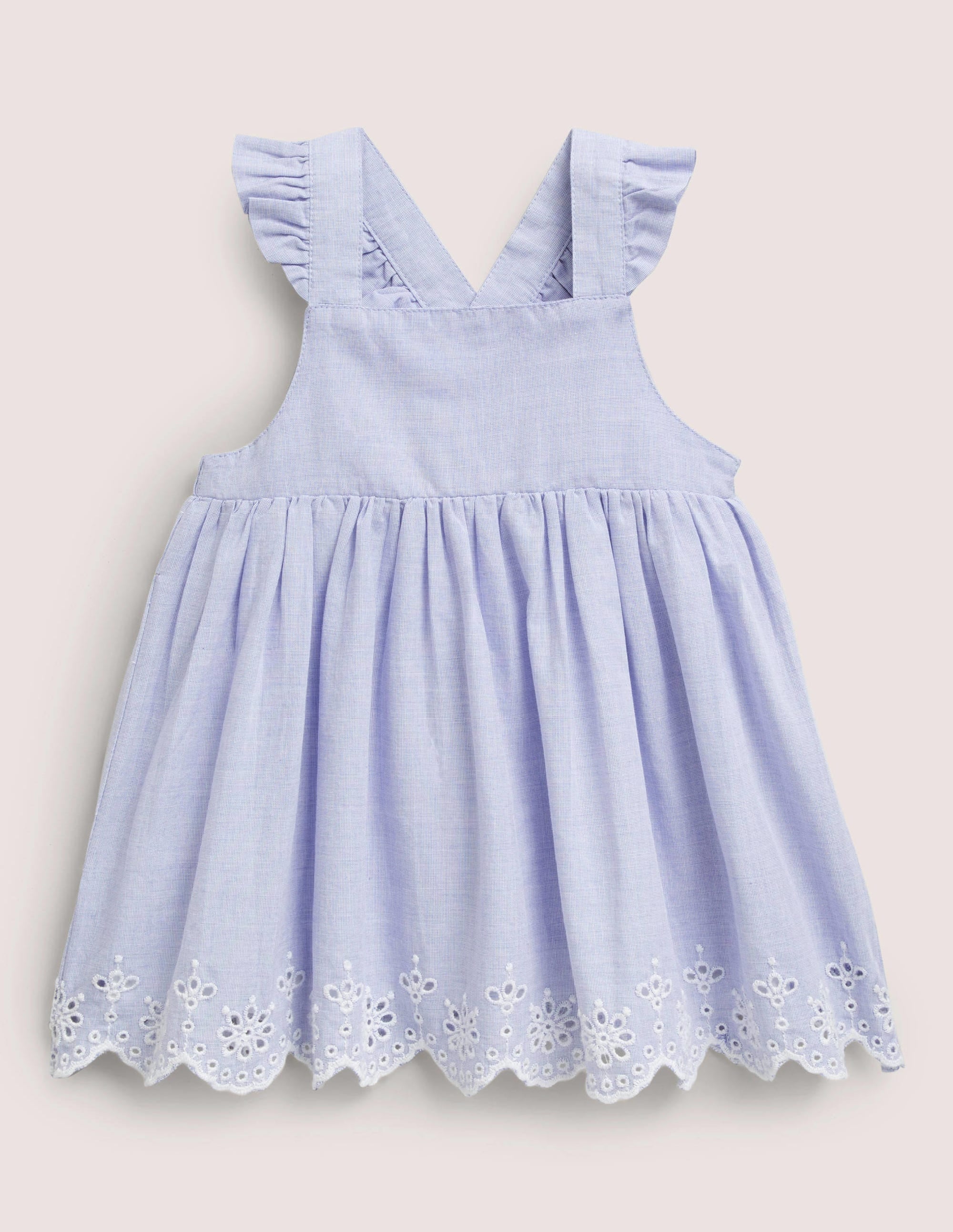 Robe chasuble tissée et brodée-Chambray - Image 1