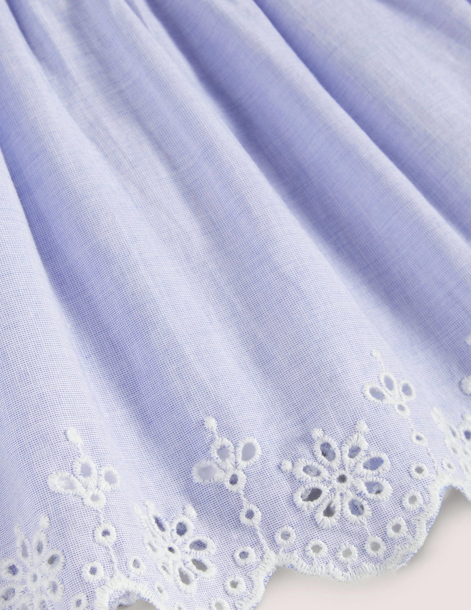Robe chasuble tissée et brodée-Chambray-3