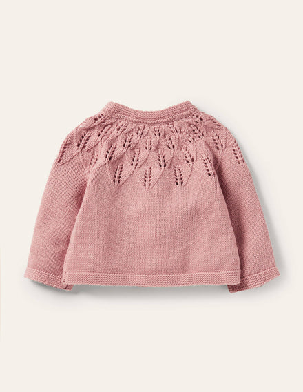Alltagstauglicher strukturierter Cardigan-Mandelblütenrosa