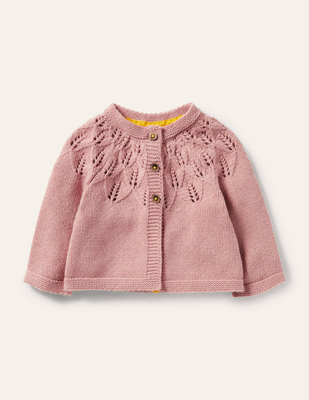 Alltagstauglicher strukturierter Cardigan-Mandelblütenrosa