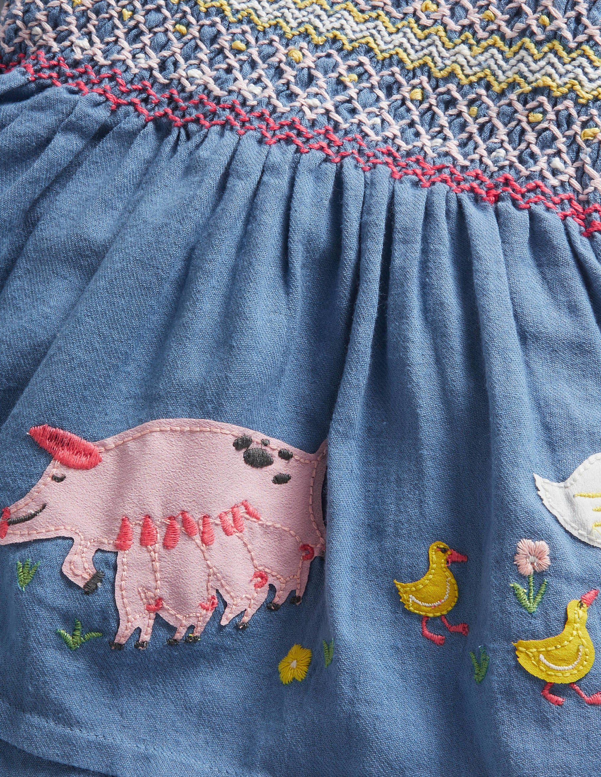 Robe rétro à manches bouffantes-Animaux de la ferme bleu élisabéthain - Image 3