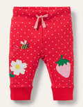 Jerseyhose mit Applikation-Erdbeerkuchen, Pünktchen