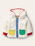 Veste à capuche cosy en borg-Avoine