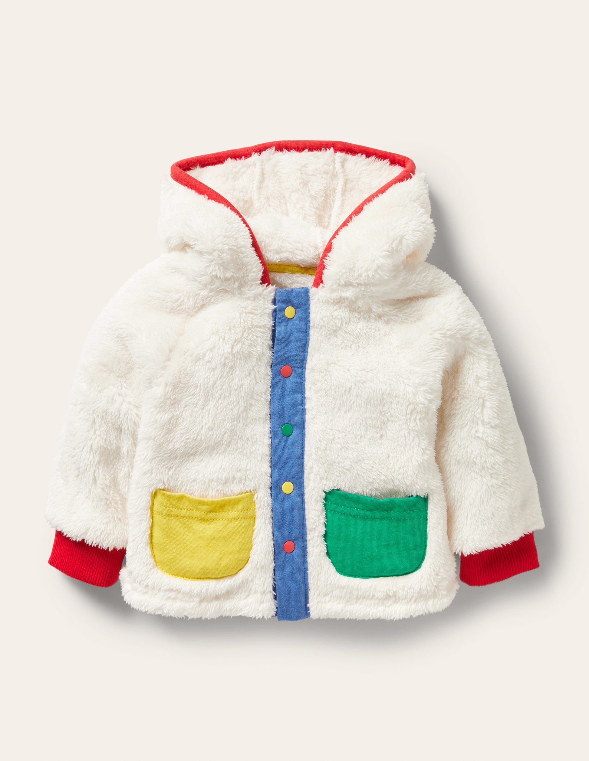 Veste à capuche cosy en borg-Avoine-1